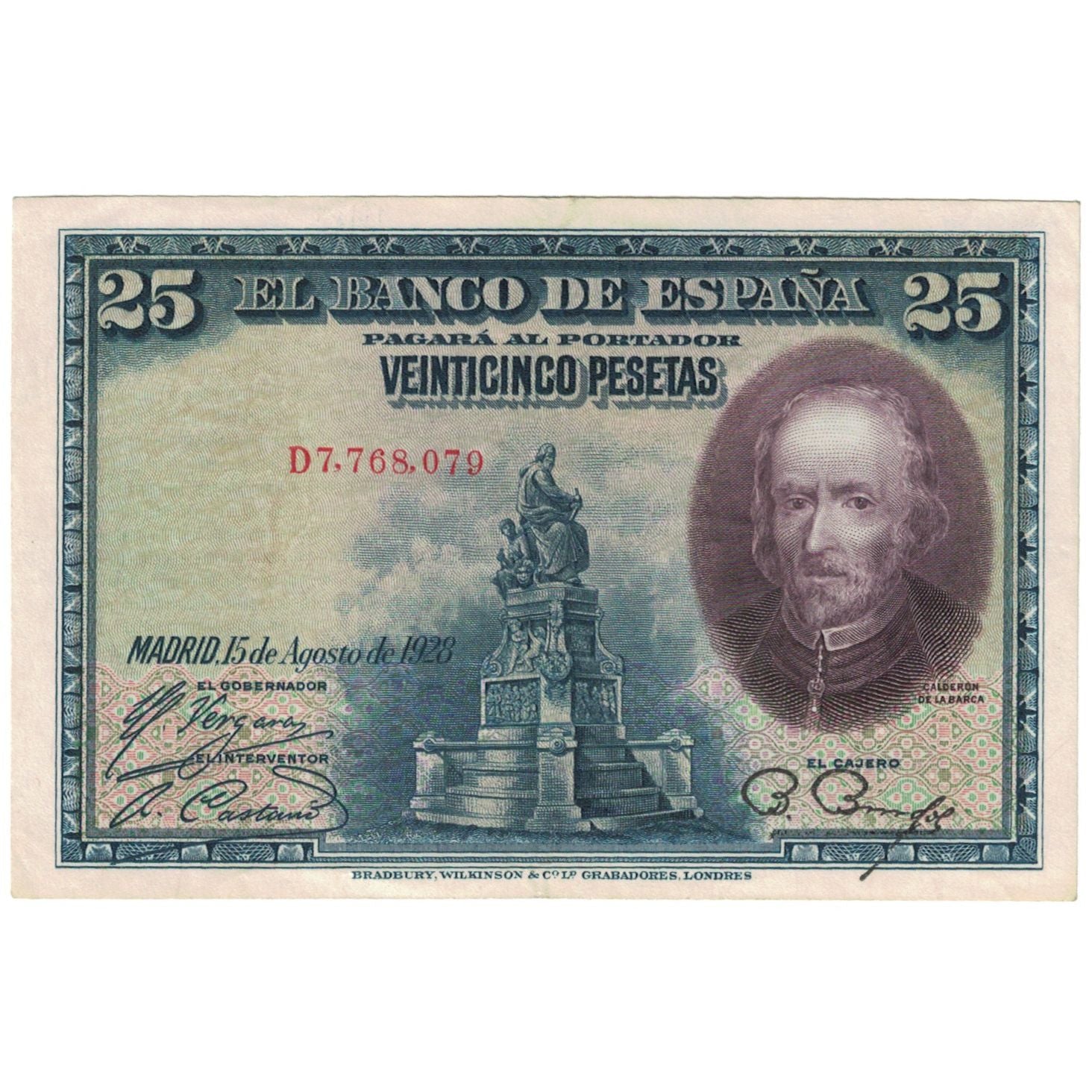 Banknot, Hiszpania, 25 Pesetas, 1925, KM:74b, VF(20-25)