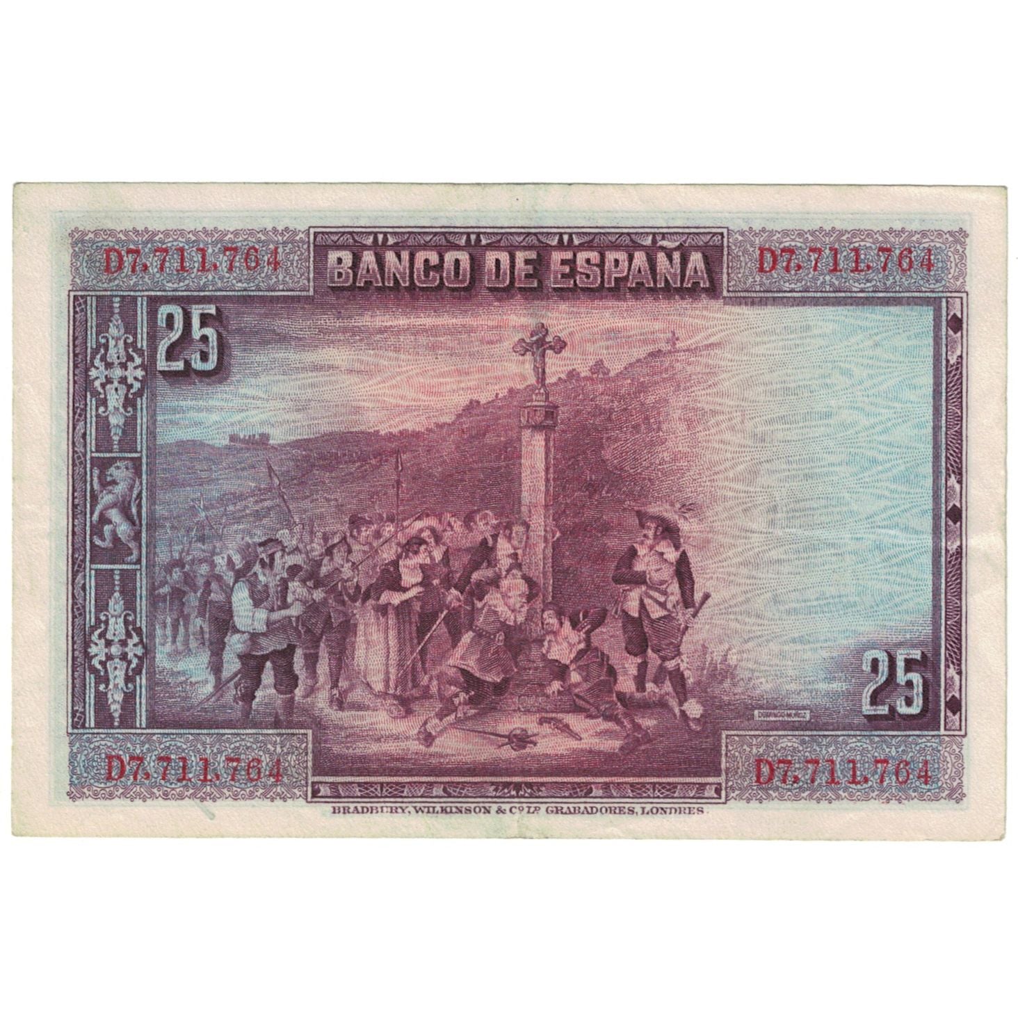 Banconote, Spagna, 25 Pesetas, 1925, KM:74b, MB