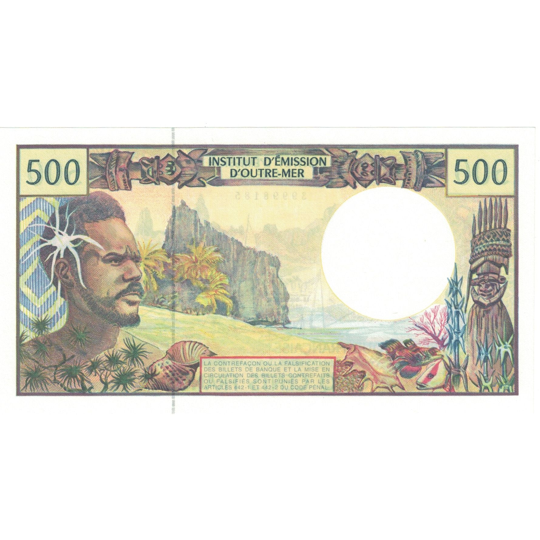 Geldschein, Tahiti, 500 Francs, 1985, KM:25d, UNZ