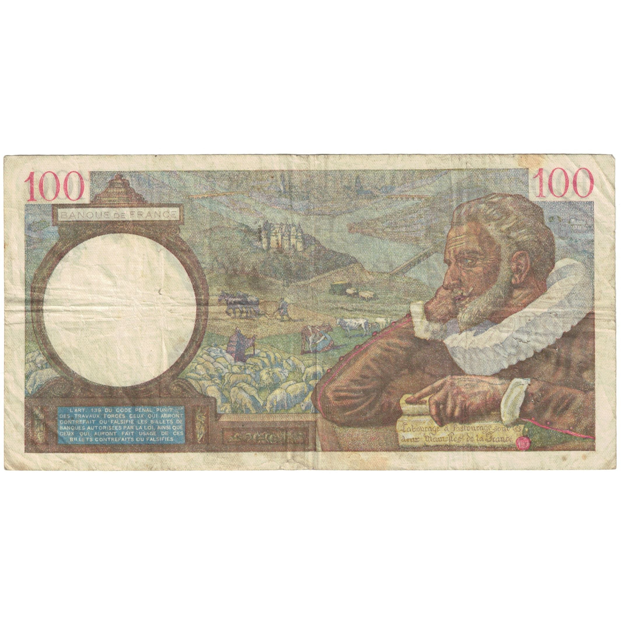 França, 100 Francs, Sully, 1941, U.20774, VF(30-35), Fayette:26.50, KM:94