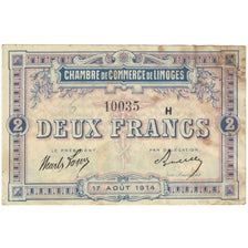 Frankreich, Limoges, 2 Francs, 1914, S, Pirot:73-16