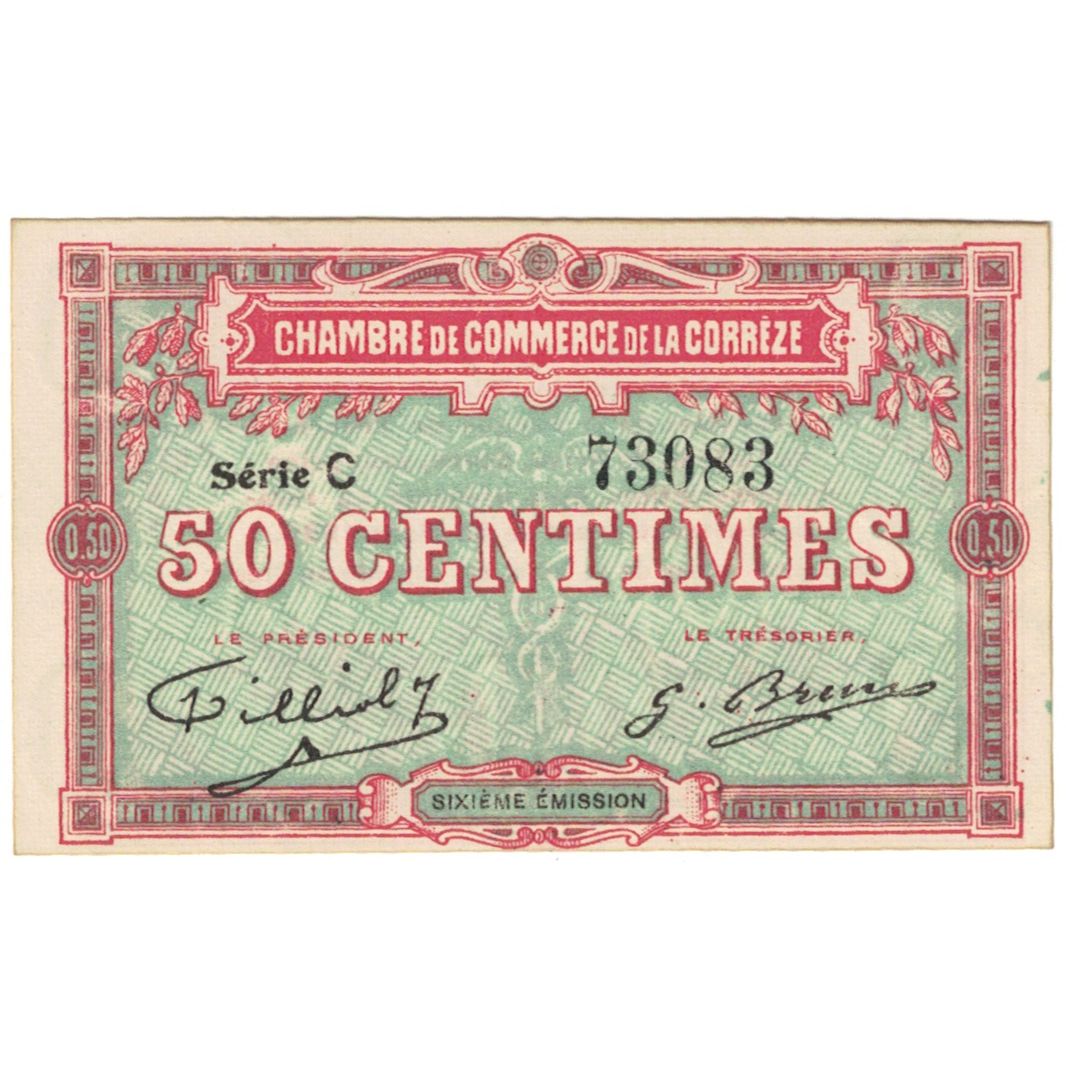 Frankrijk, Corrèze, 50 Centimes, 1915, SUP, Pirot:51-15