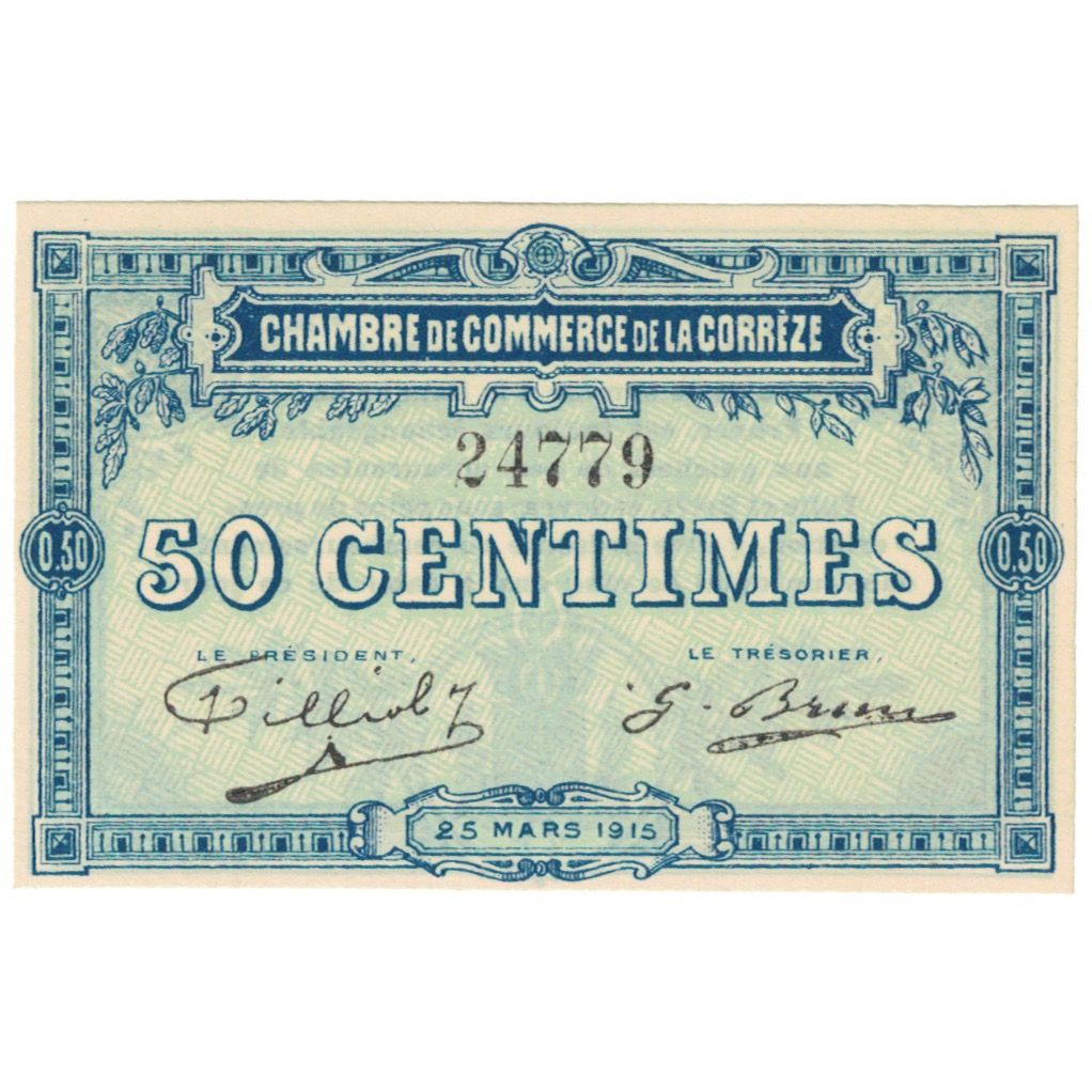 France, Brive, 50 Centimes, 1915, AU(55-58), Pirot:51-9
