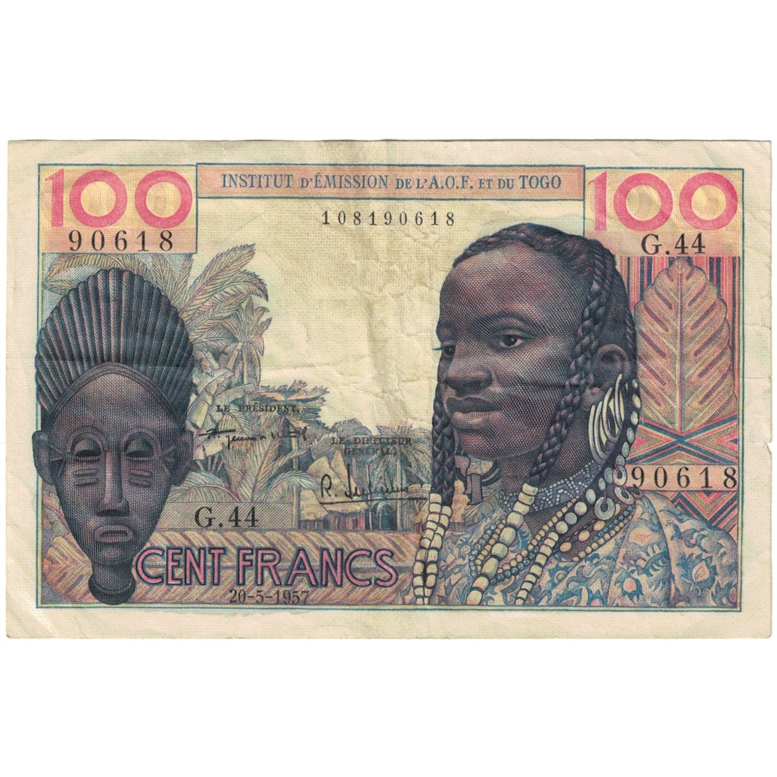Banknote, French West Africa, 100 Francs, 1957, 1957-05-20, KM:46, EF(40-45)