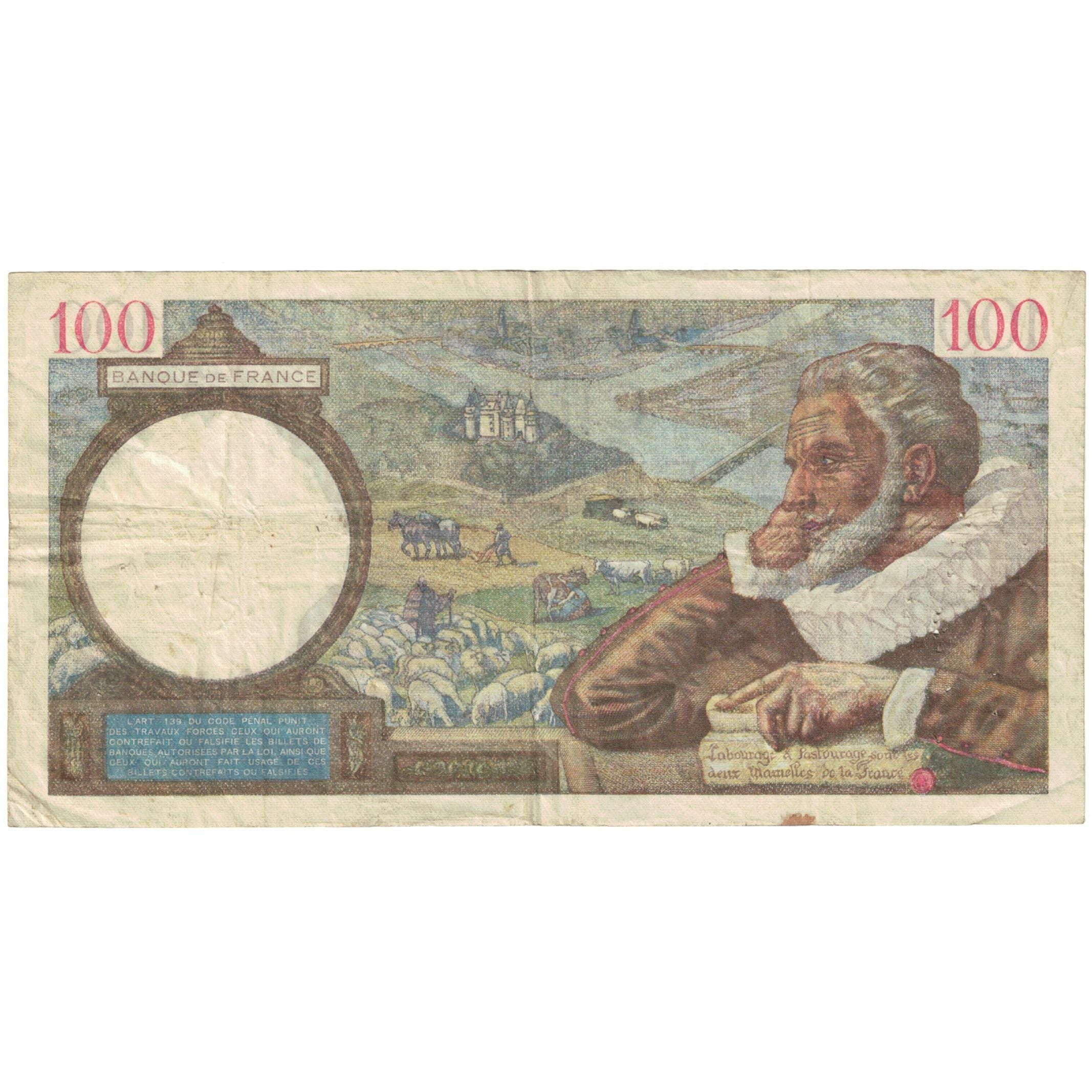 France, 100 Francs, Sully, 1941, O.15644, VF(20-25), Fayette:26.39, KM:94