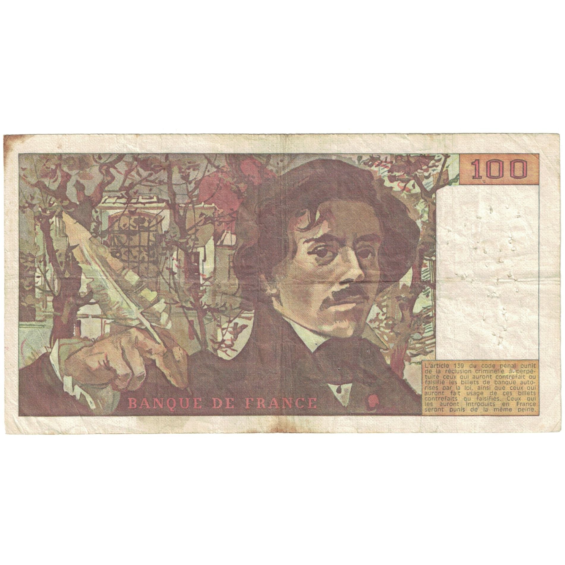 Francia, 100 Francs, Delacroix, 1978, E.9, RC, Fayette:69.01g, KM:154a