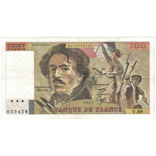 France, 100 Francs, Delacroix, 1985, V.99, TB, Fayette:69.09, KM:154b