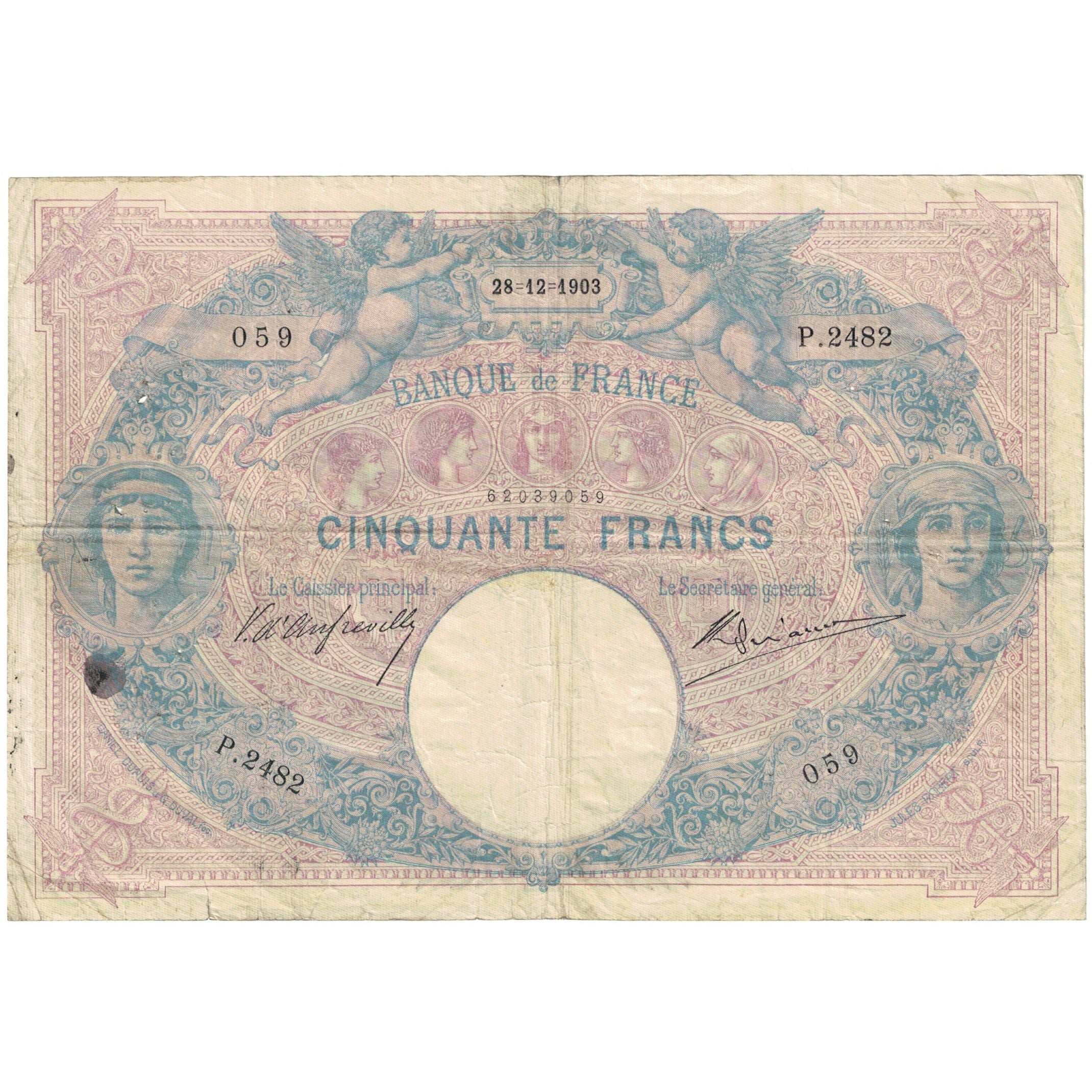 Frankrijk, 50 Francs, 1903, P.2482, TB, Fayette:14.15, KM:64c