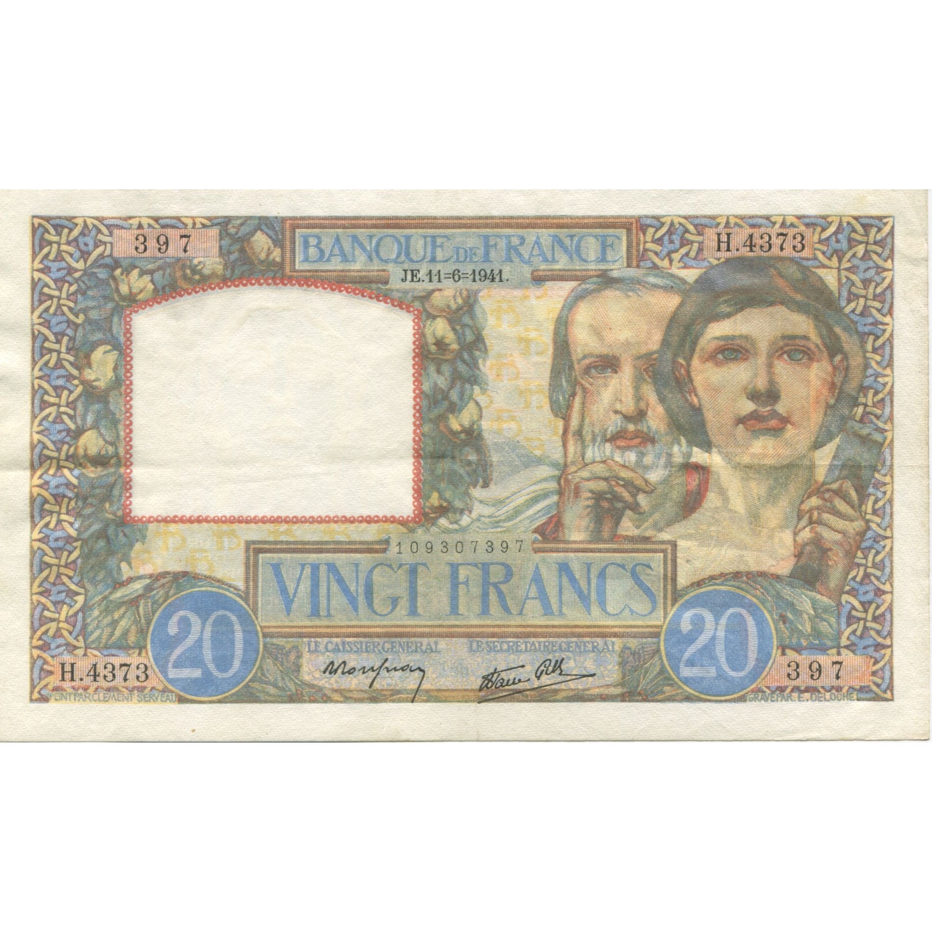 Francia, 20 Francs, Science et Travail, 1941, H.4373, SPL-, Fayette:12.15