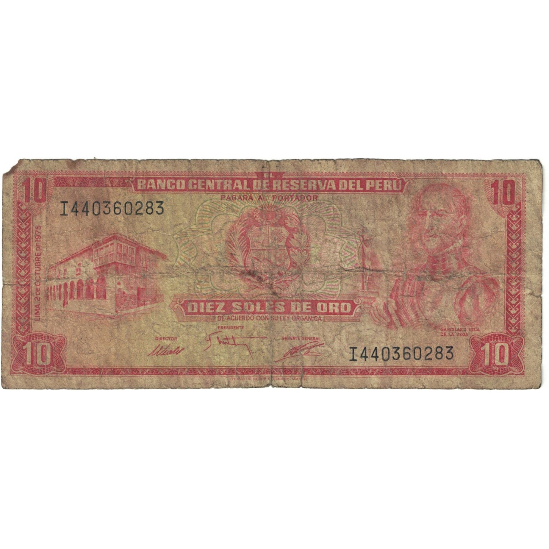 Billete, 10 Soles De Oro, 1976, Perú, 1976-11-17, KM:100c, RC