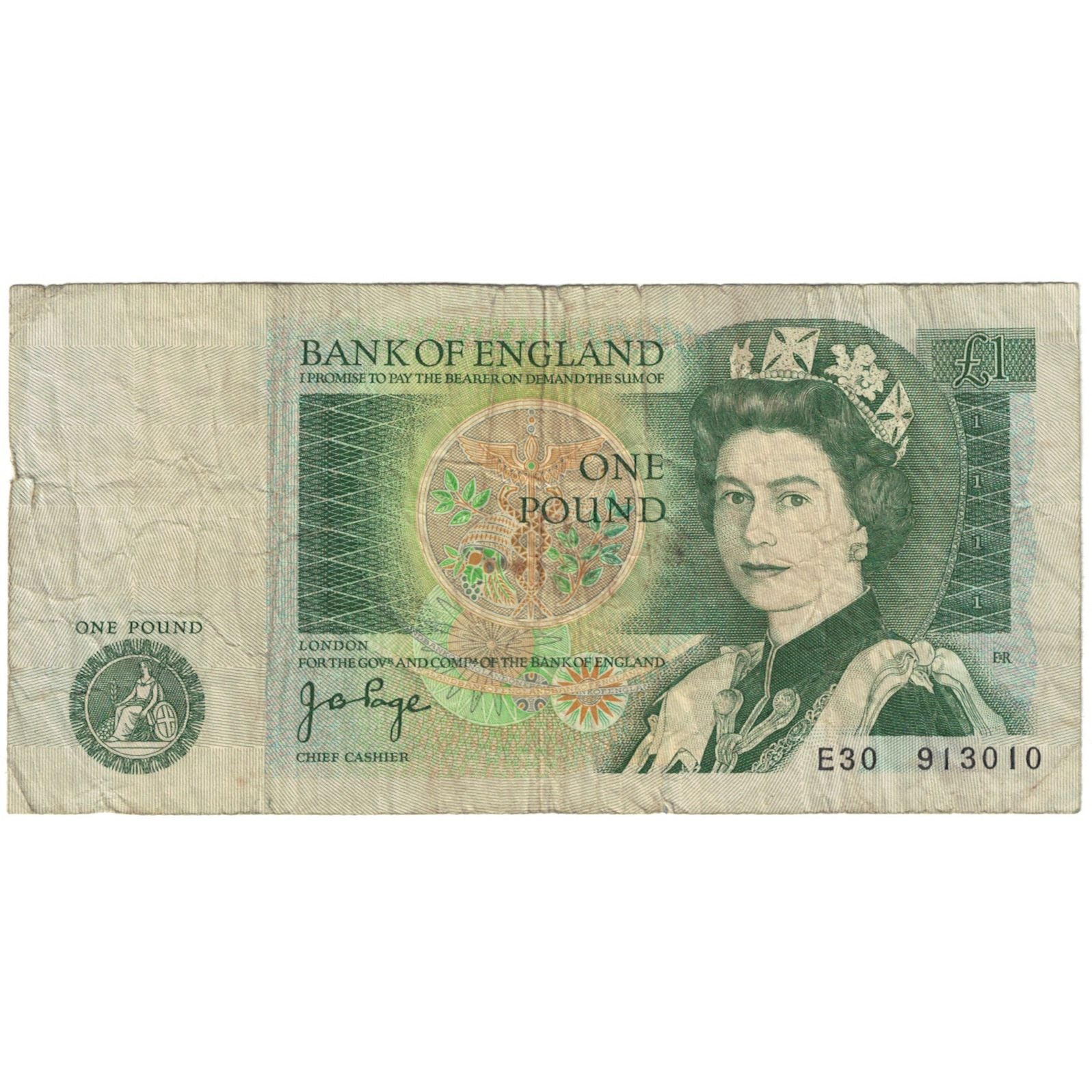Banknote, Great Britain, 1 Pound, Undated (1978-84), KM:377a, VG(8-10)
