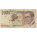 Banknote, Italy, 2000 Lire, D.1990, KM:115, VG(8-10)