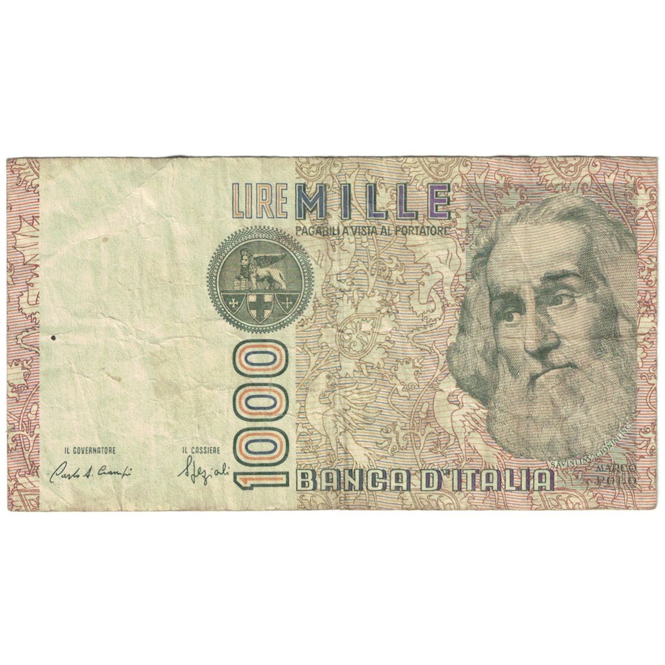 Banknot, Włochy, 1000 Lire, Undated (1982), KM:109b, VF(20-25)