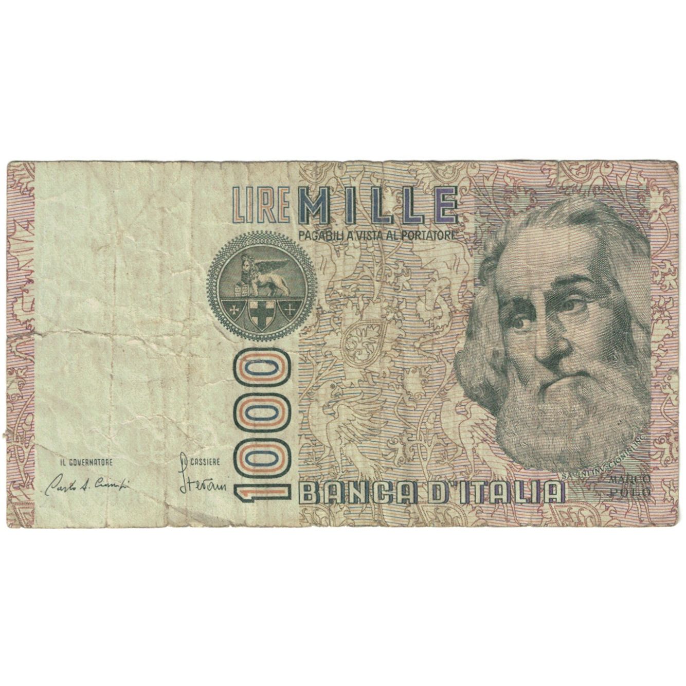 Banknot, Włochy, 1000 Lire, Undated (1982), KM:109a, VG(8-10)