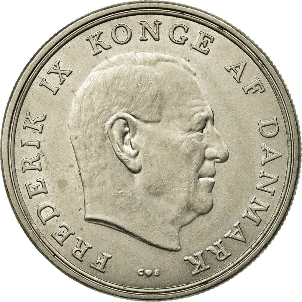 Coin, Denmark, Frederik IX, 5 Kroner, 1961, Copenhagen, AU(55-58)