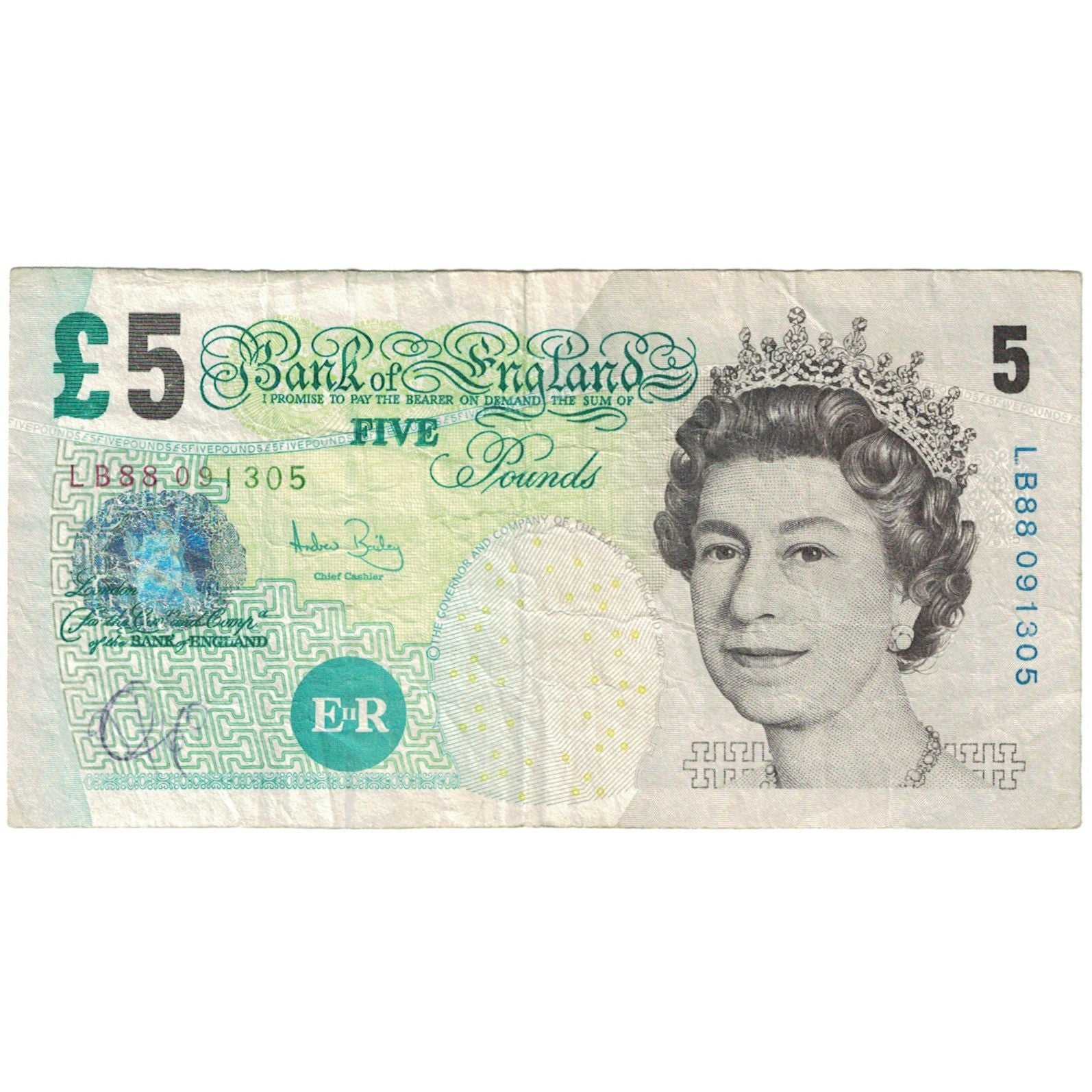 Banknote, Great Britain, 5 Pounds, Undated (2004), KM:391c, VF(20-25)