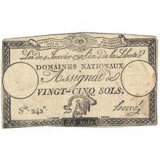 Francia, 25 Sols, Serie 242, BC+, Fayette:ASS.25A, KM:A55