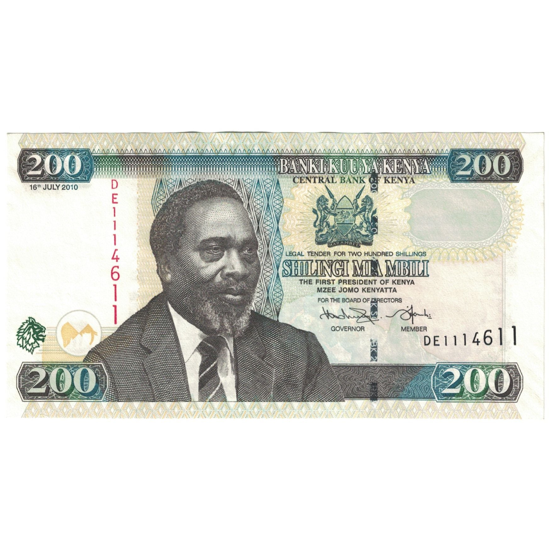 Billet, Kenya, 200 Shillings, 2010, 2010-07-16, SUP
