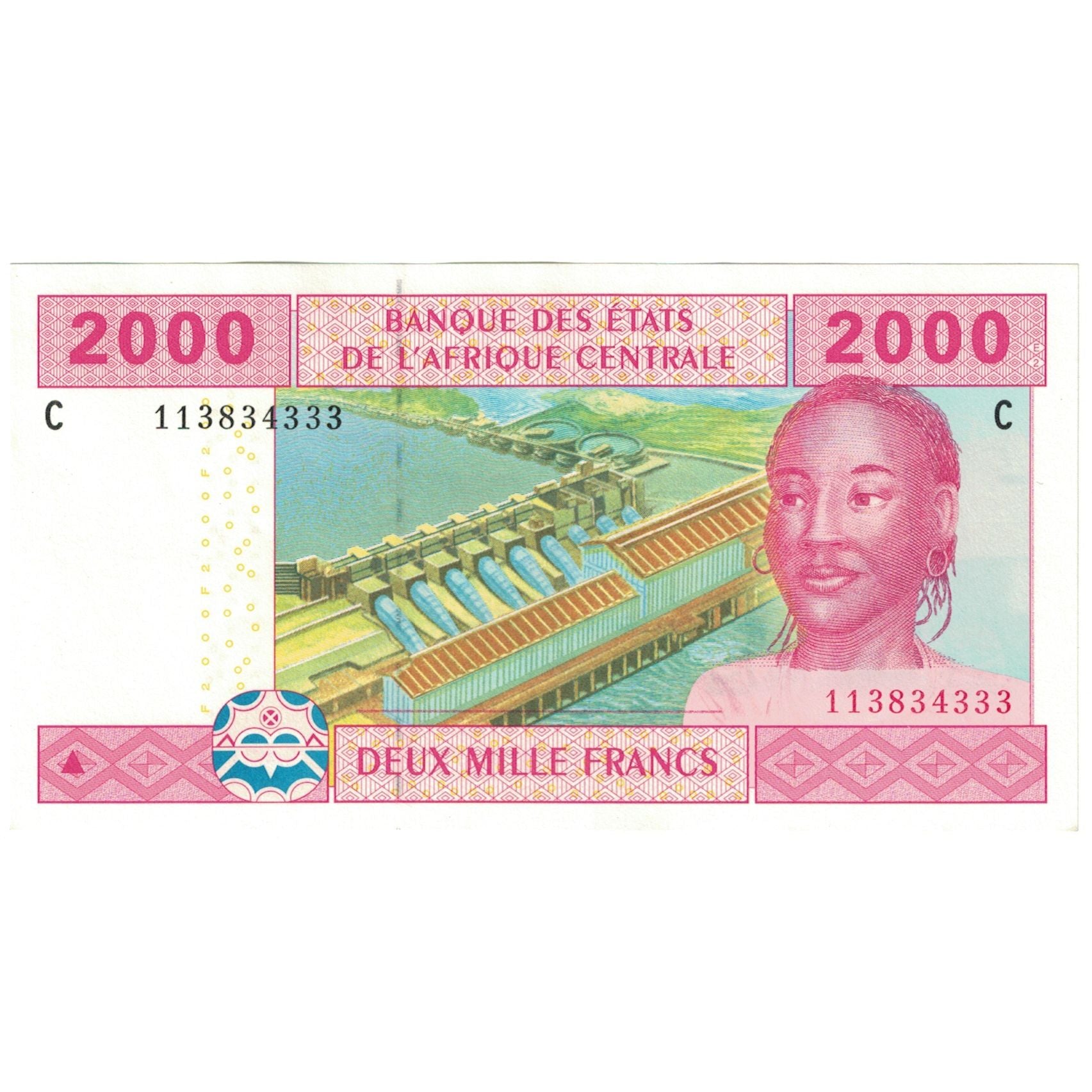 Banknote, Central African States, 2000 Francs, 2002, KM:508F, UNC(65-70)