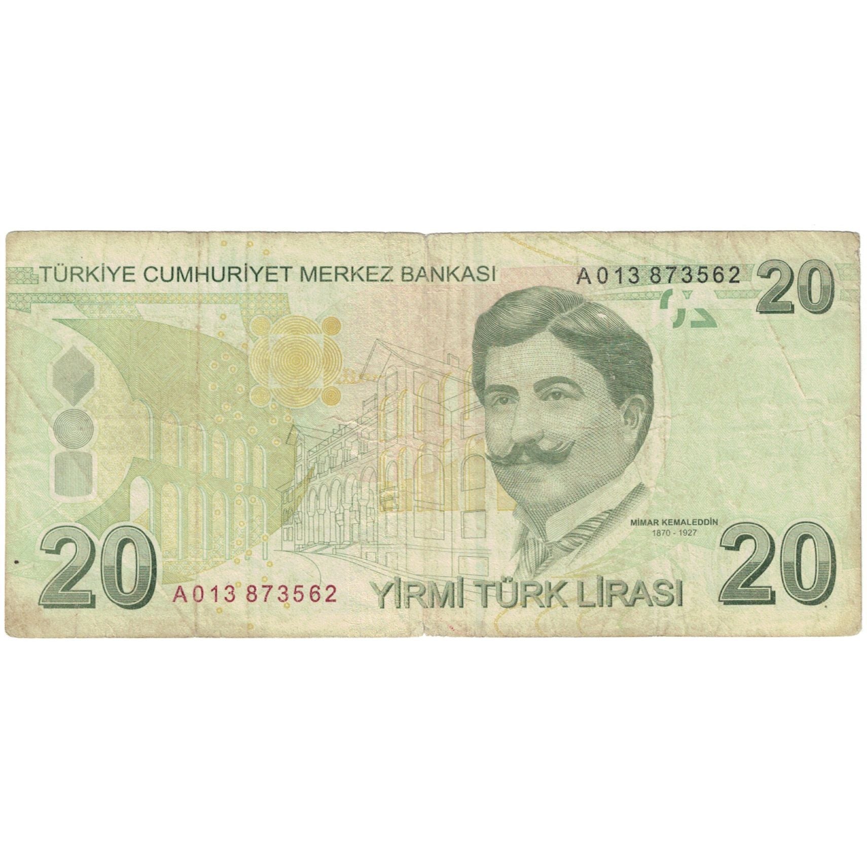 Geldschein, Türkei, 20 Lira, Undated (2009), KM:224, S