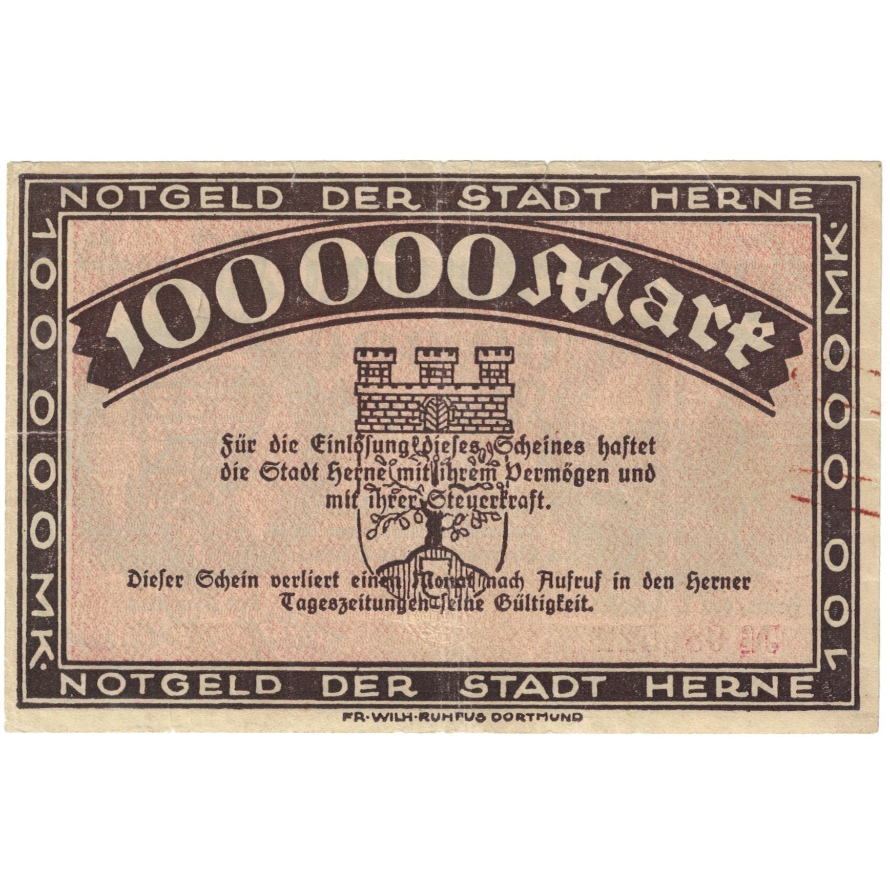 Banknote, Germany, 100000 Mark, Usine, 1923, 1923-08-01, VF(30-35)