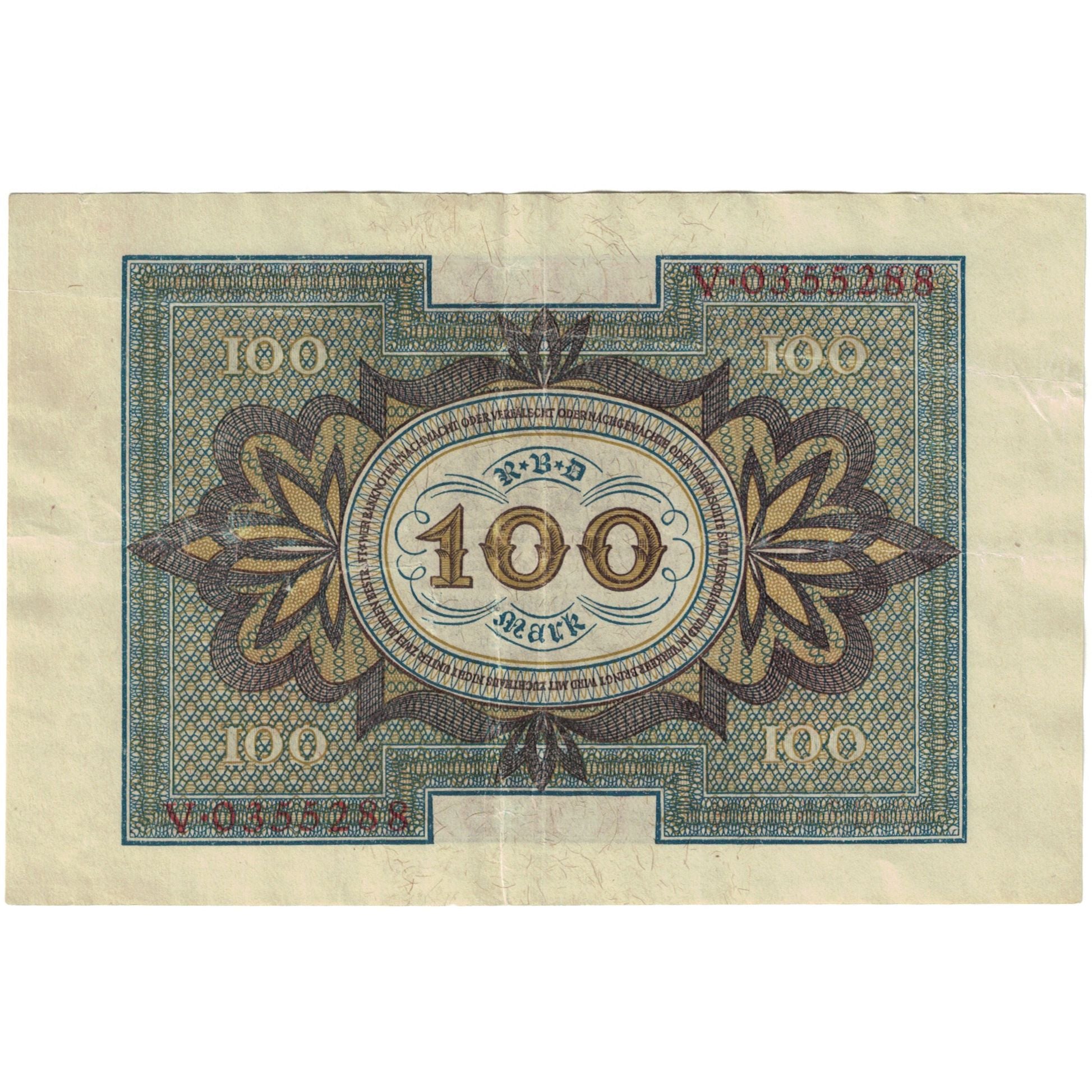 Geldschein, Deutschland, 100 Mark, 1922, 1922-12-02, KM:69a, SS