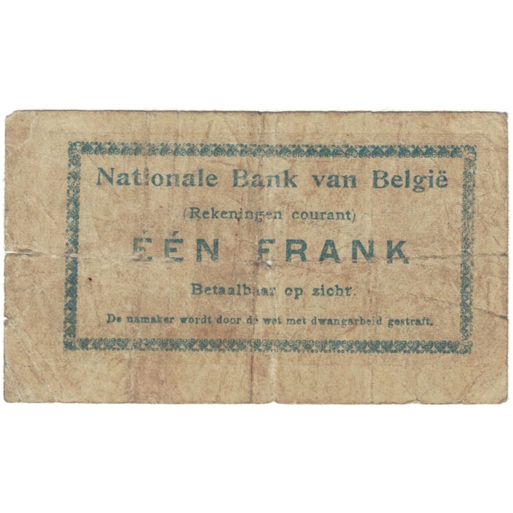 Biljet, België, 1 Franc, 1914, 1914-08-27, KM:81, TB