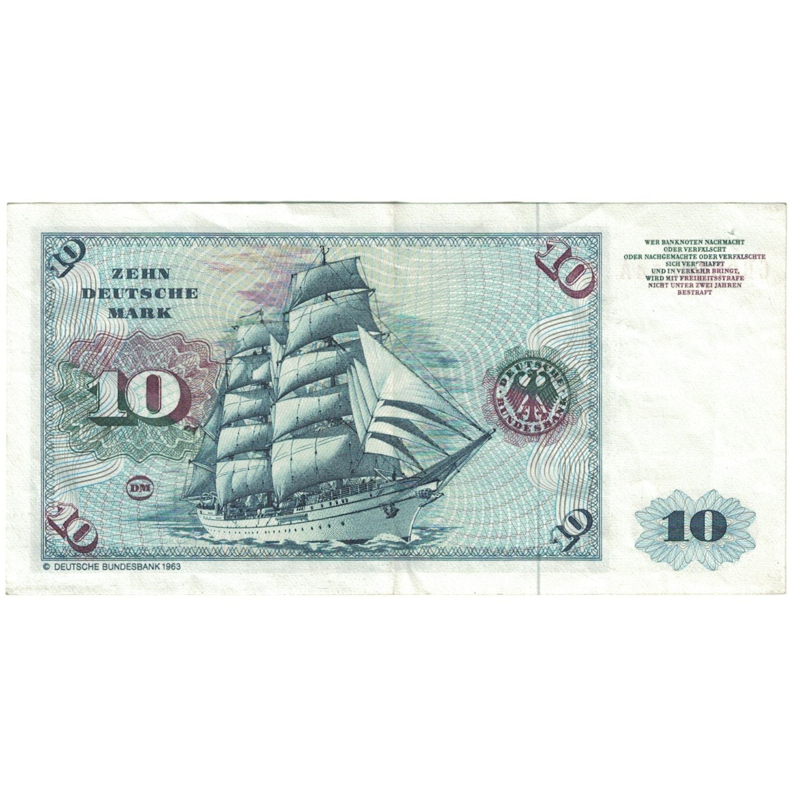 Nota, ALEMANHA - REPÚBLICA FEDERAL, 10 Deutsche Mark, 1980-01-02, KM:31d