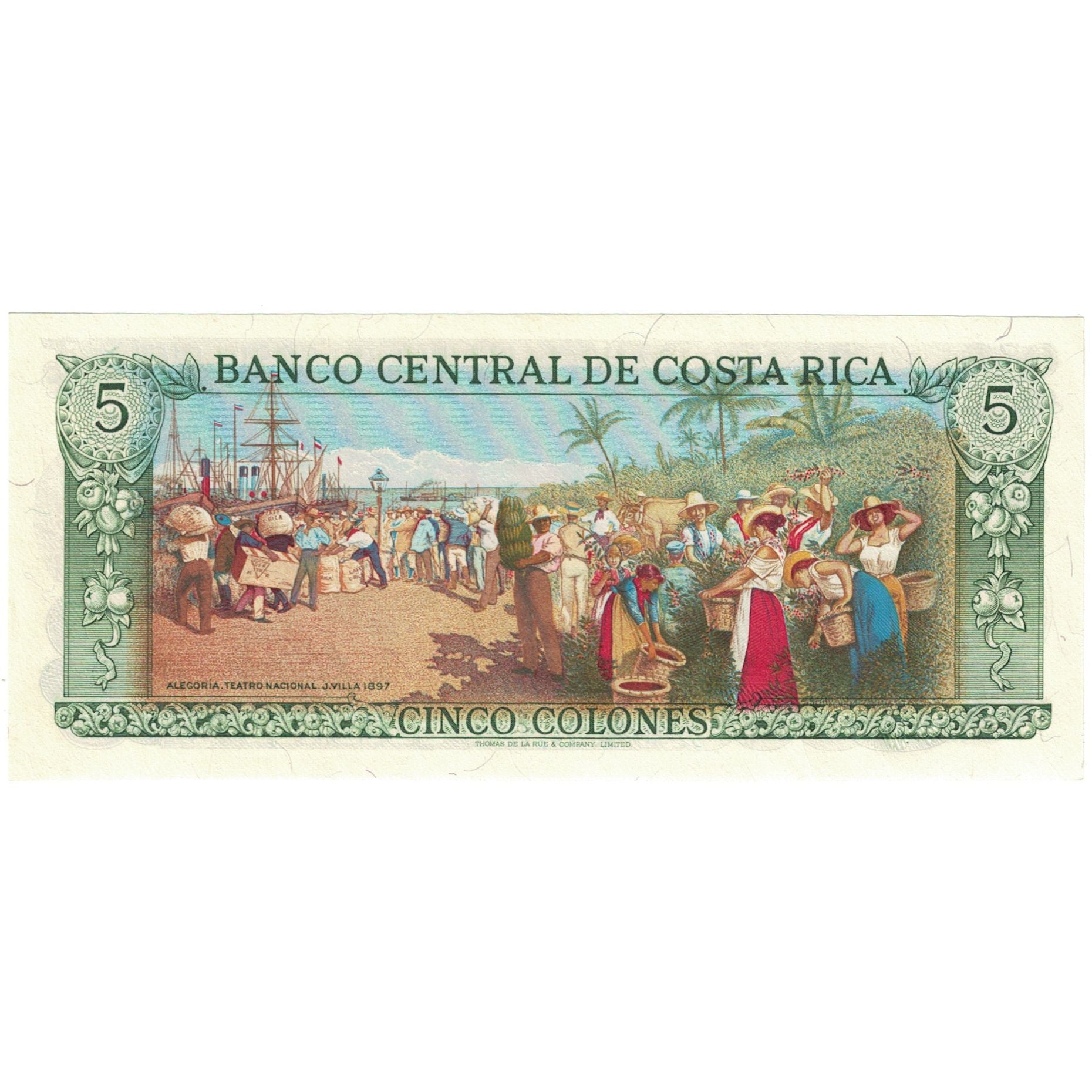 Billete, 5 Colones, 1992, Costa Rica, 1992-01-15, KM:236e, MBC