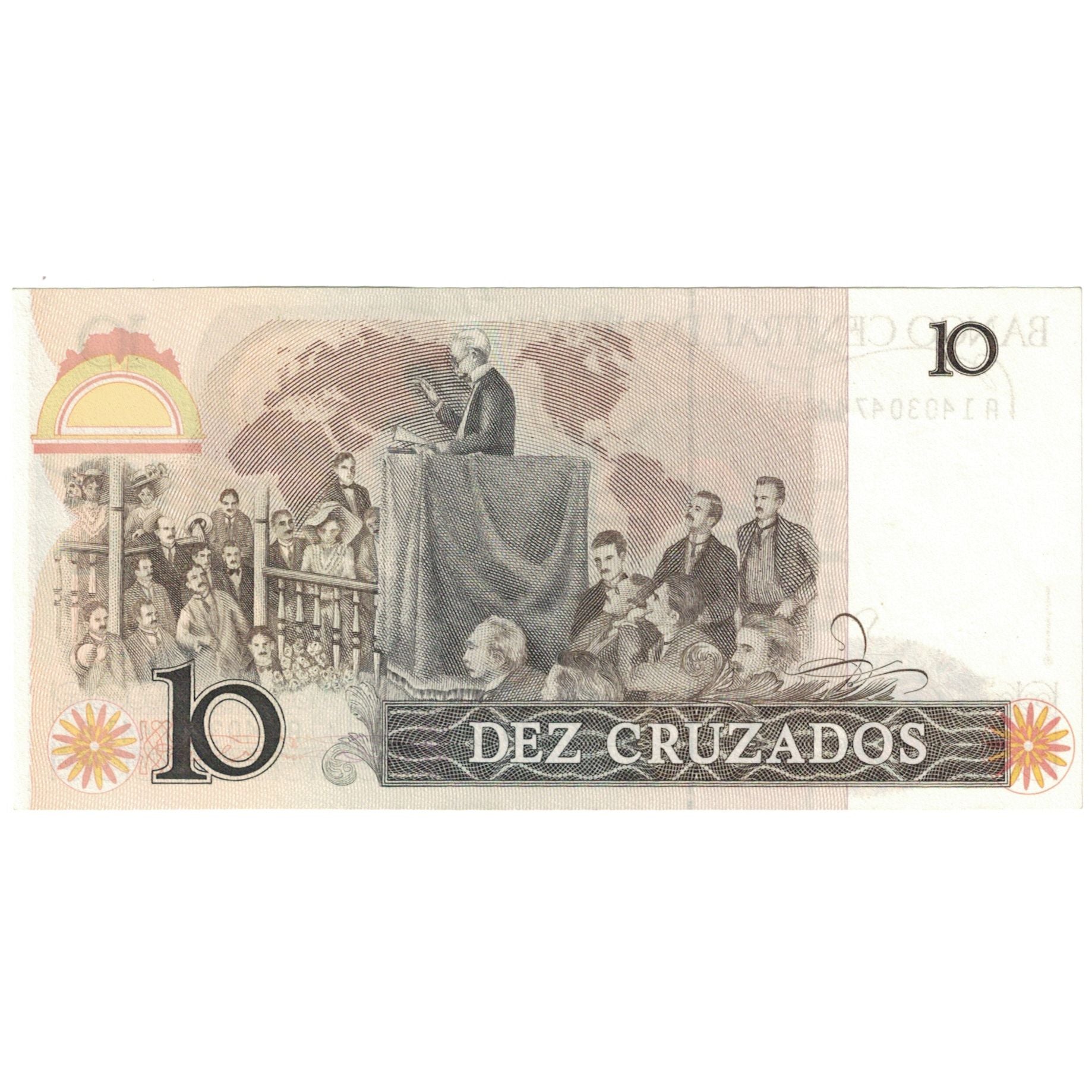 Banconote, Brasile, 10 Cruzados, Undated (1986-87), KM:209a, FDS