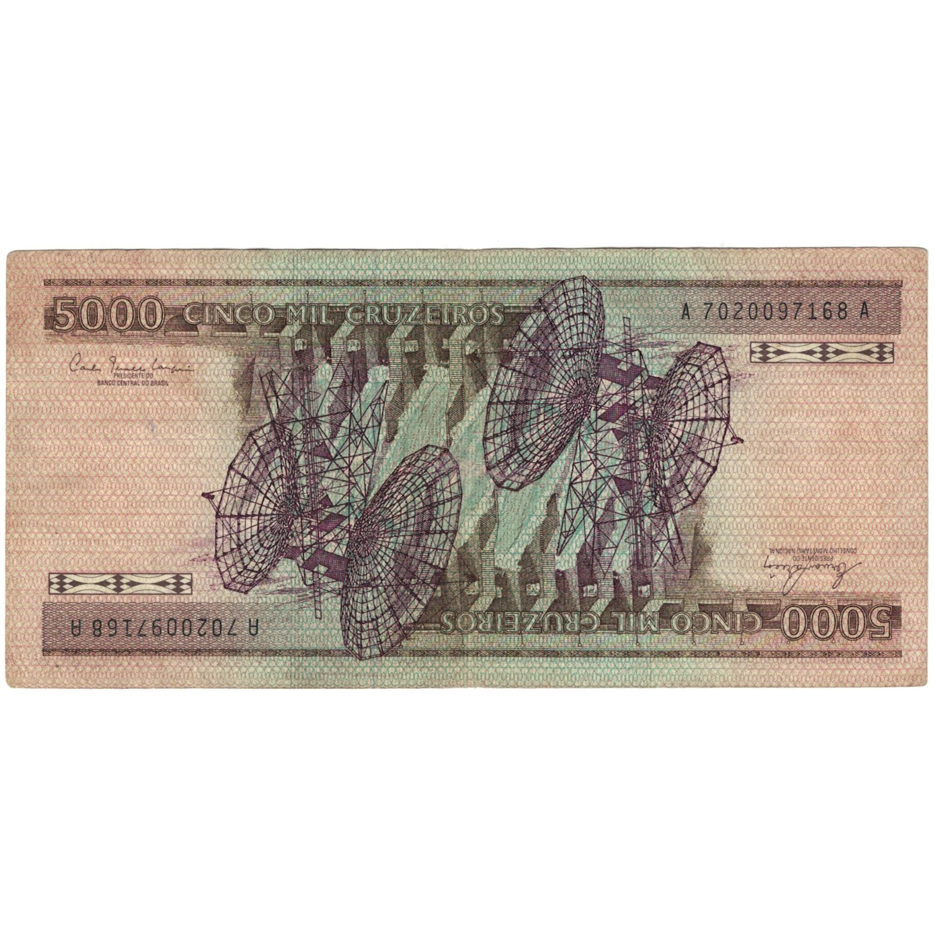 Nota, Brasil, 5000 Cruzeiros, undated (1981), KM:202a, VF(20-25)