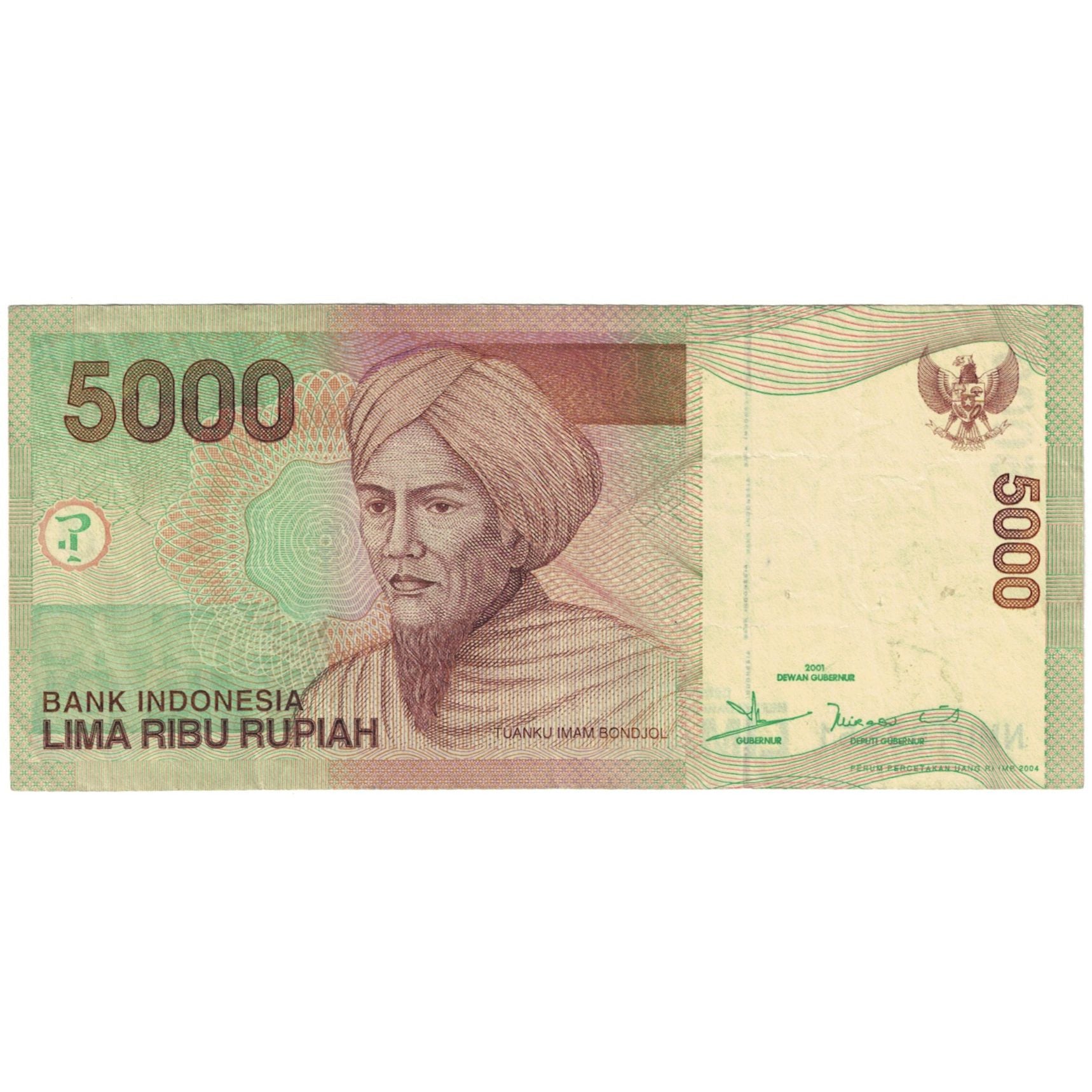 Nota, Indonésia, 5000 Rupiah, 2009, Undated (2009), KM:142i, EF(40-45)