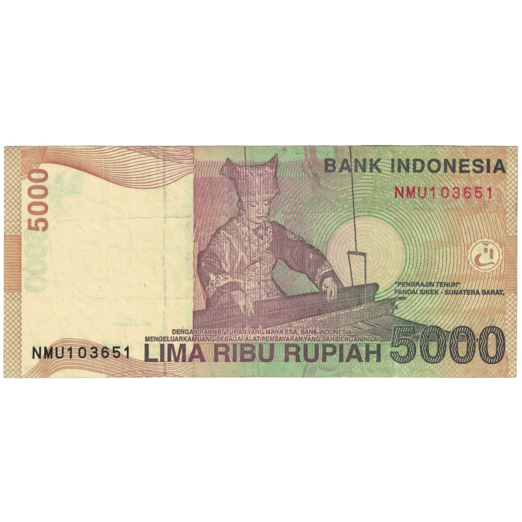 Nota, Indonésia, 5000 Rupiah, 2009, Undated (2009), KM:142i, EF(40-45)