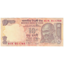 Nota, Índia, 10 Rupees, 2009, KM:95d, AU(55-58)