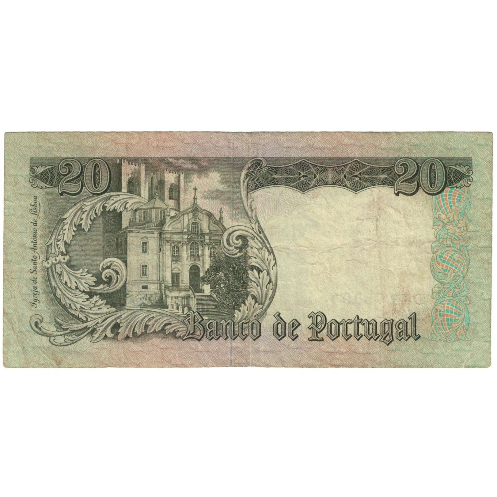 Biljet, Portugal, 20 Escudos, 1964-05-26, KM:167b, TB