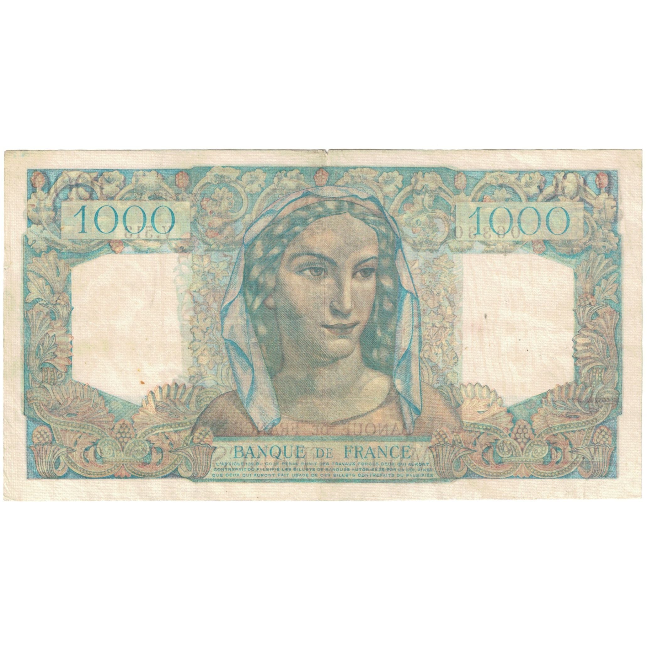 Frankrijk, 1000 Francs, Minerve et Hercule, 1948, P. Rousseau and R.