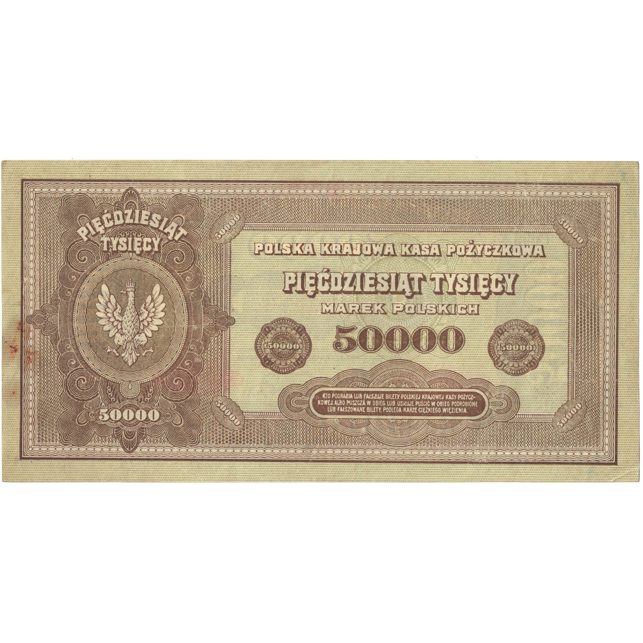 Banknote, Poland, 50,000 Marek, 1922-1923, 1922-10-10, KM:33, EF(40-45)