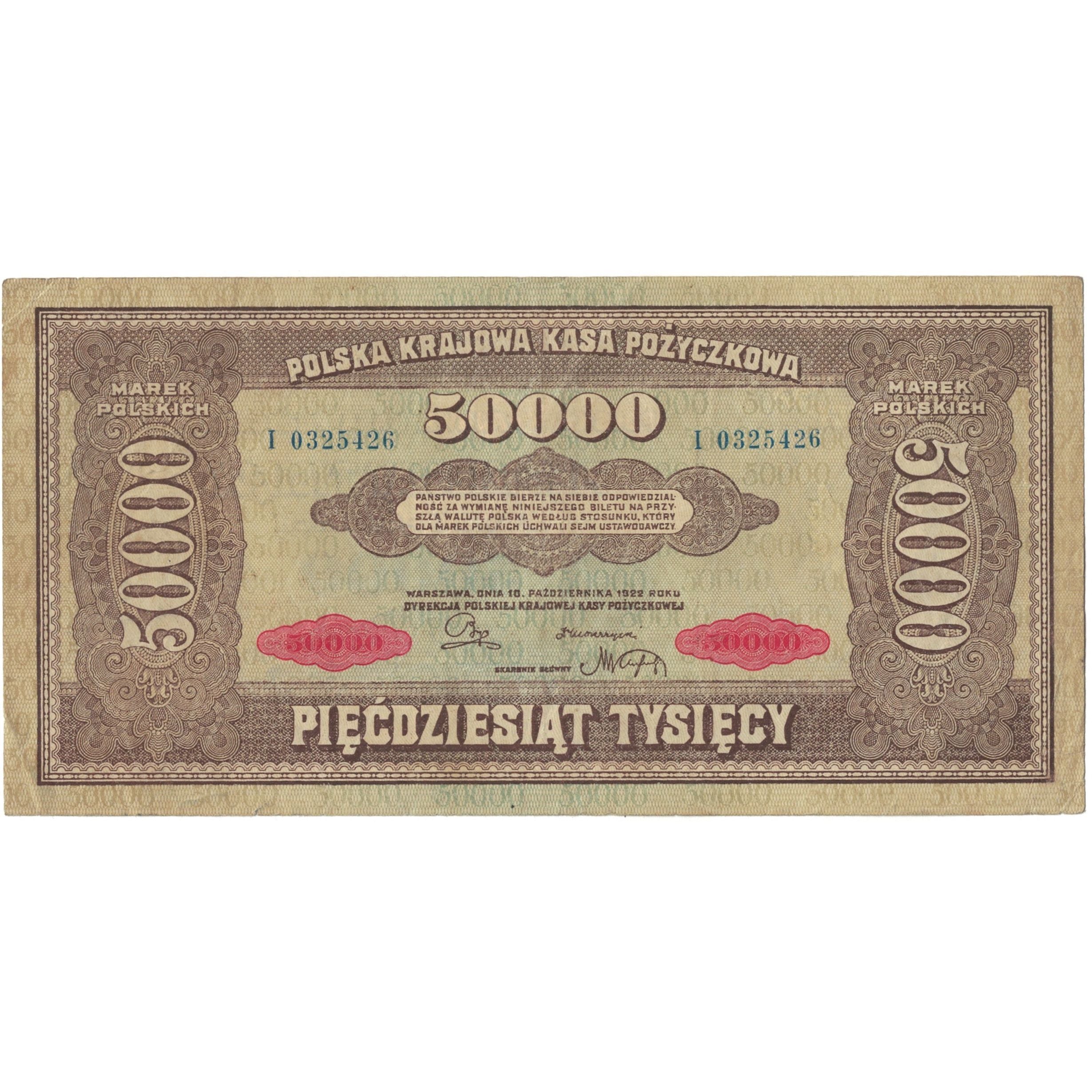 Banknote, Poland, 50,000 Marek, 1922-1923, 1922-10-10, KM:33, EF(40-45)