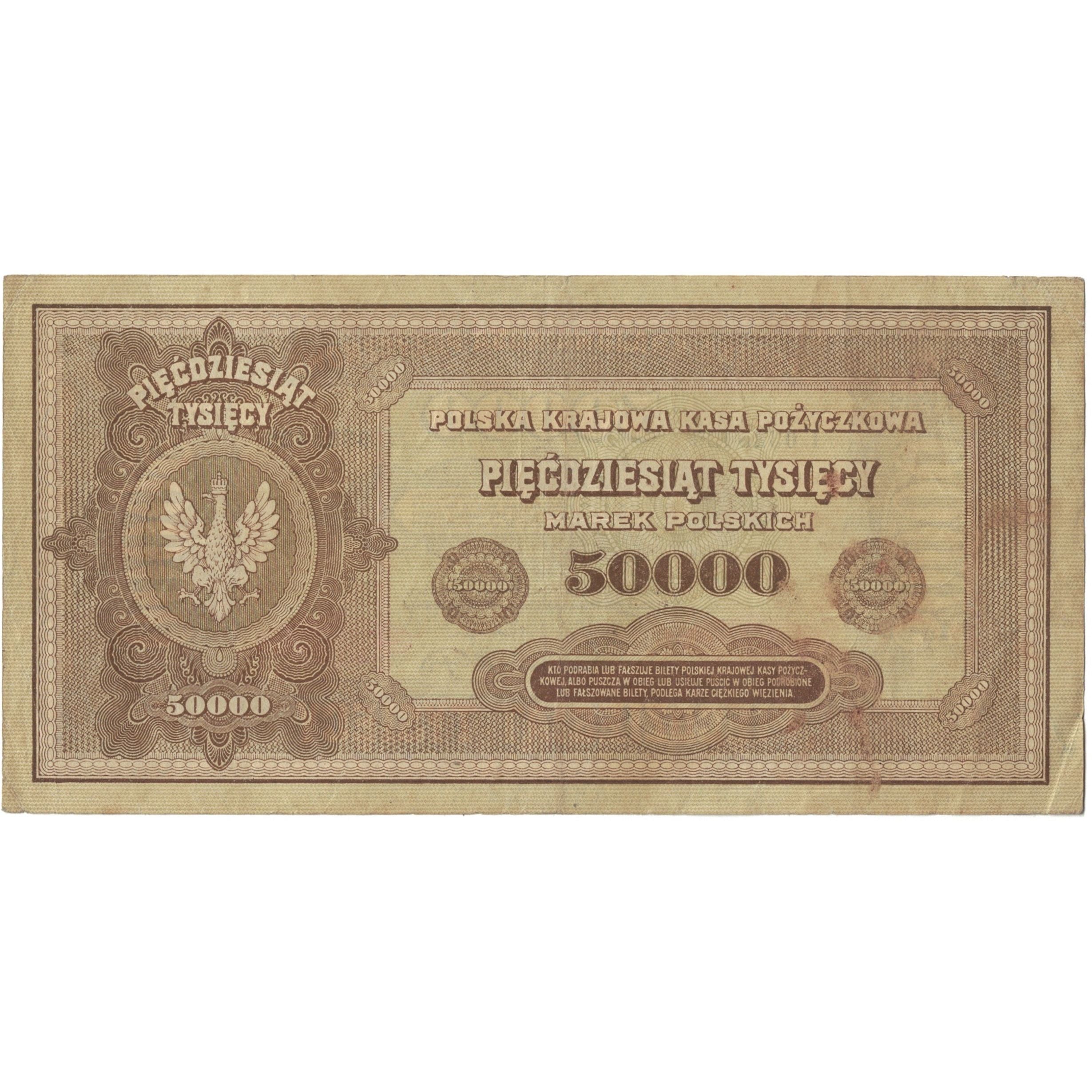 Banknote, Poland, 50,000 Marek, 1922-1923, 1922-10-10, KM:33, EF(40-45)