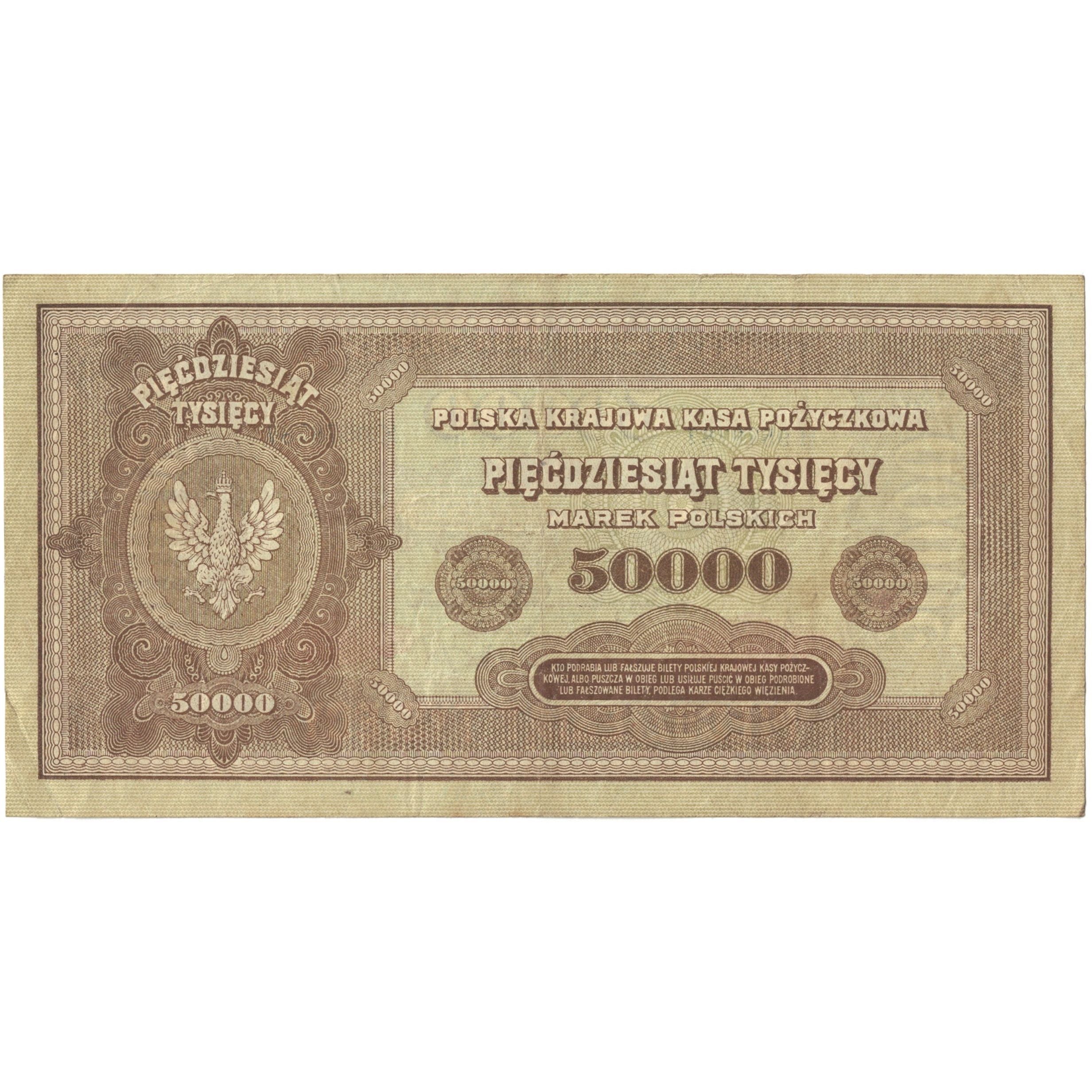 Banknote, Poland, 50,000 Marek, 1922-1923, 1922-10-10, KM:33, EF(40-45)