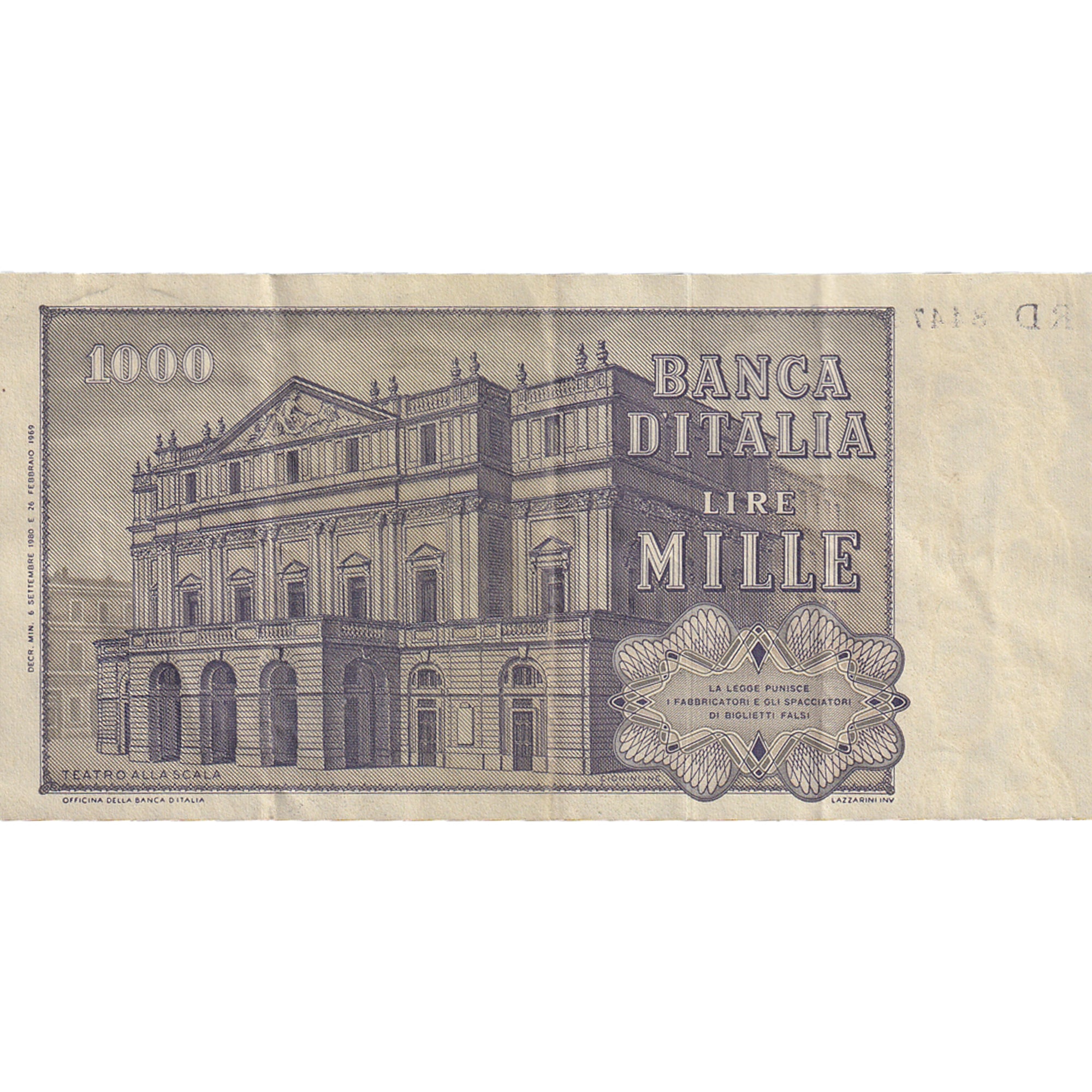 Billet, Italie, 1000 Lire, 1980, 1980-09-06, KM:101g, TB+