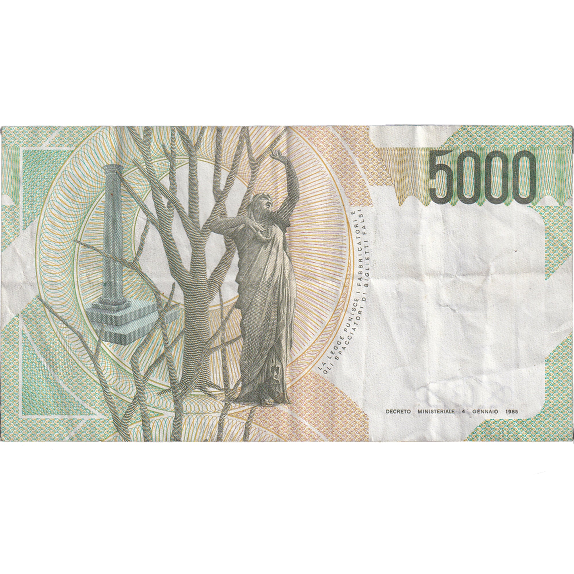 Banconote, Italia, 5000 Lire, 1985-01-04, KM:111a, MB