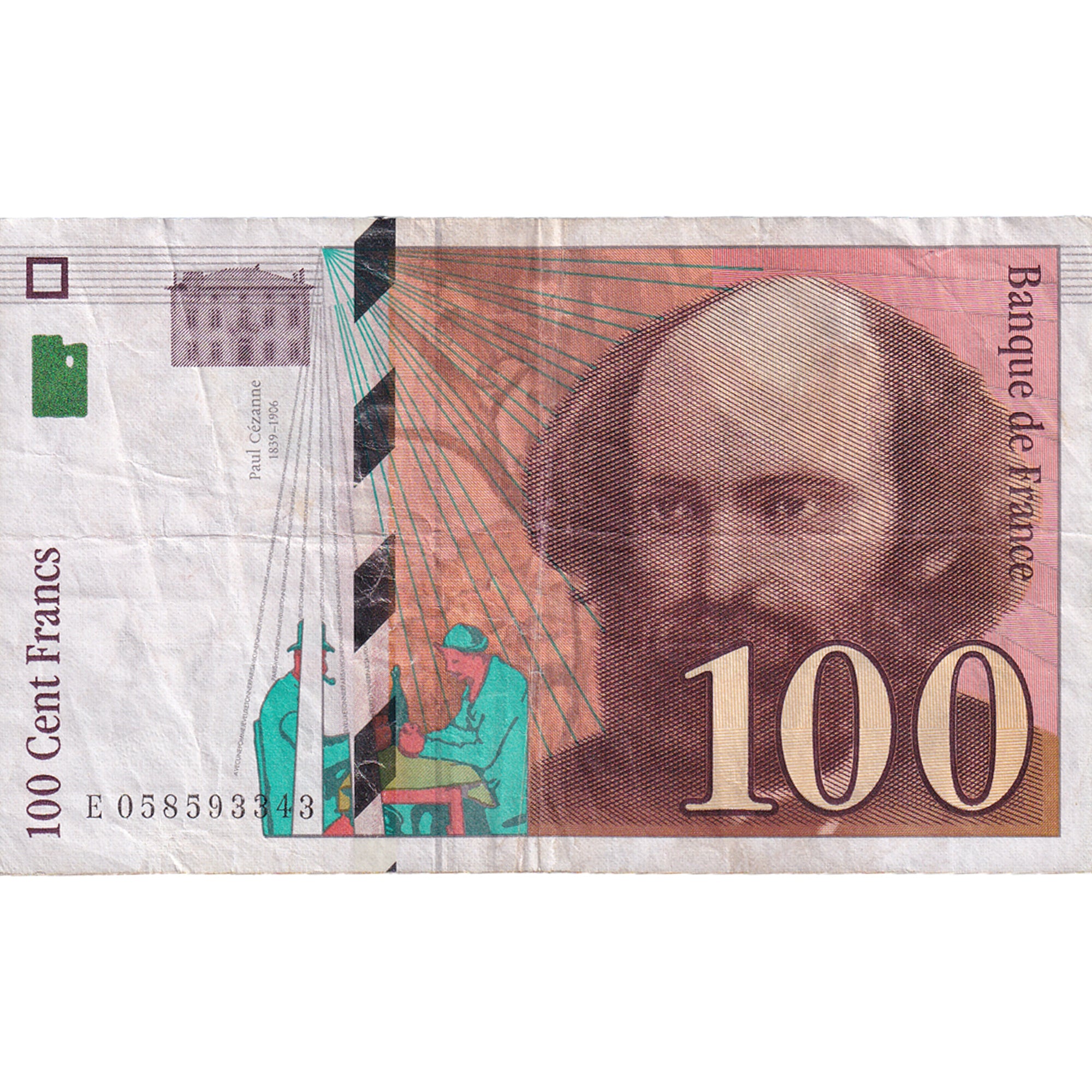 Francia, 100 Francs, Cézanne, 1998, MB+, Fayette:74.2, KM:158a