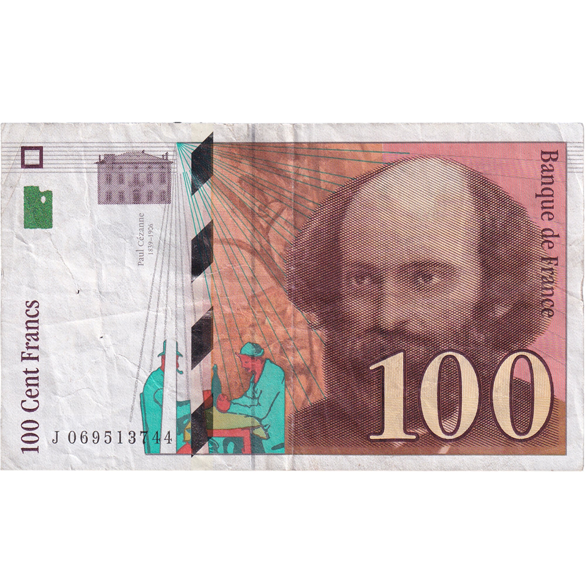 Francia, 100 Francs, Cézanne, 1998, J069513744, BC, Fayette:74.2, KM:158a