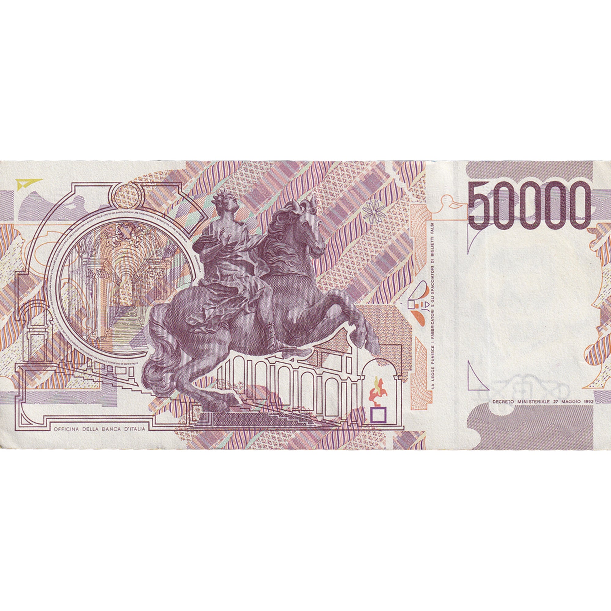 Nota, Itália, 50,000 Lire, 1992, 1992-05-27, KM:116a, AU(50-53)