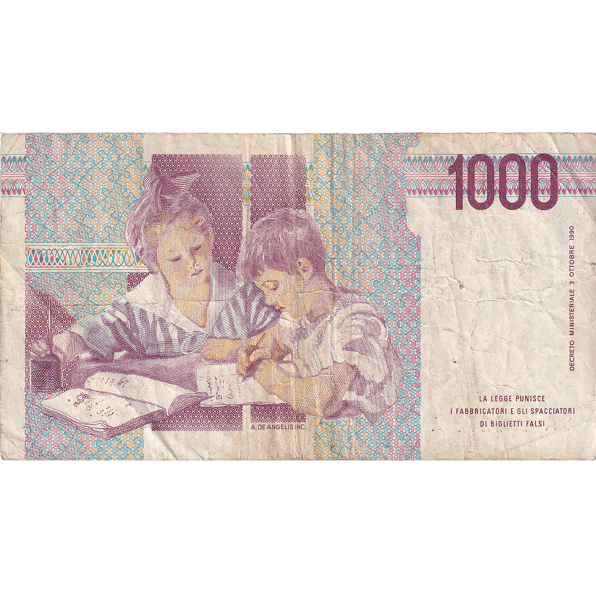 Billet, Italie, 1000 Lire, 1990-10-03, KM:114b, TB