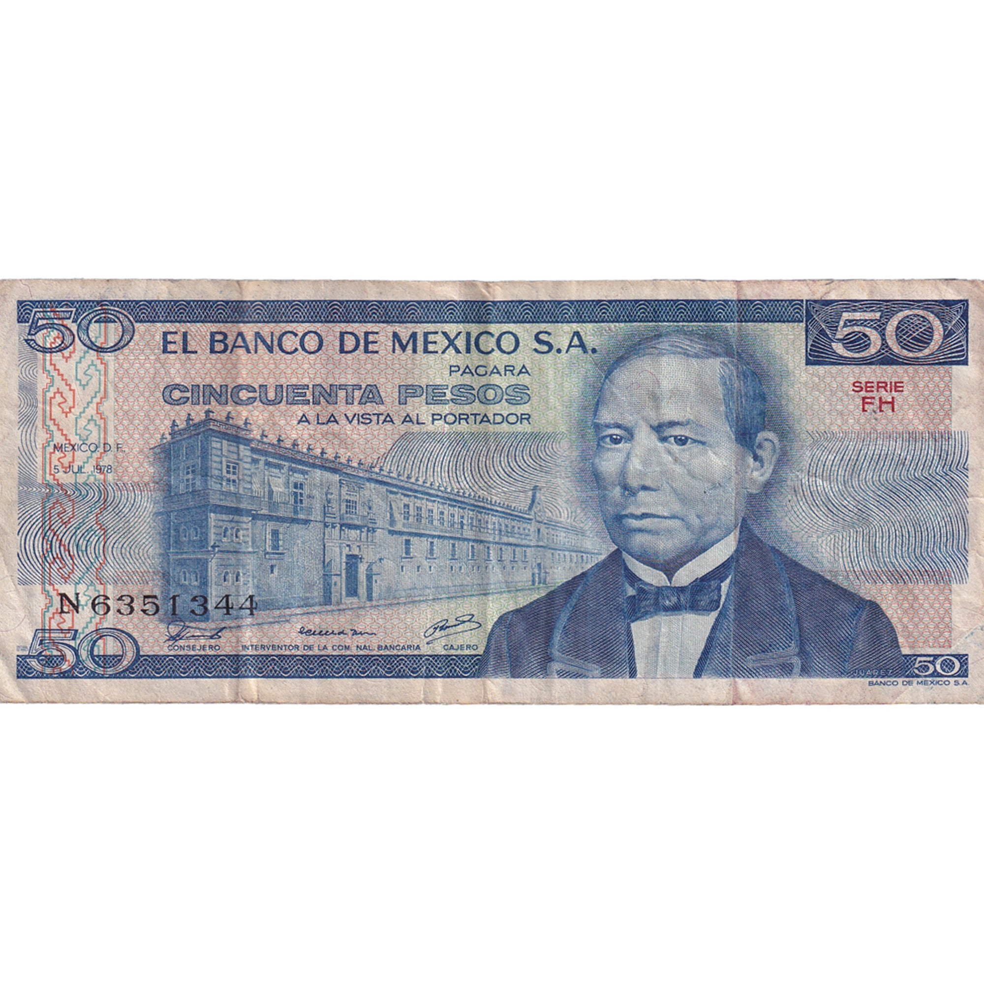 Banconote, Messico, 50 Pesos, 1978, 1978-07-05, KM:65c, MB