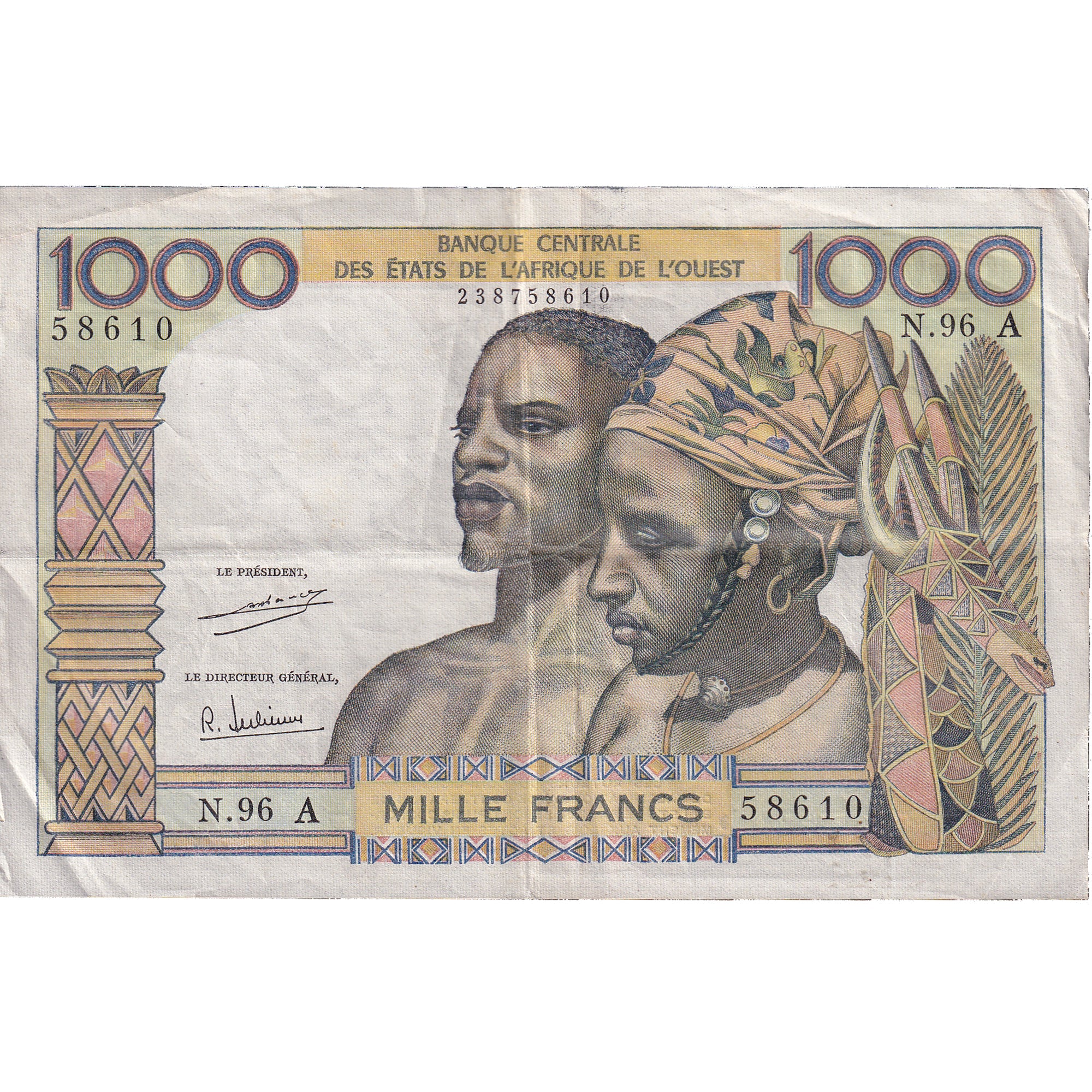 Nota, Estados da África Ocidental, 1000 Francs, Undated (1960), KM:103Ai