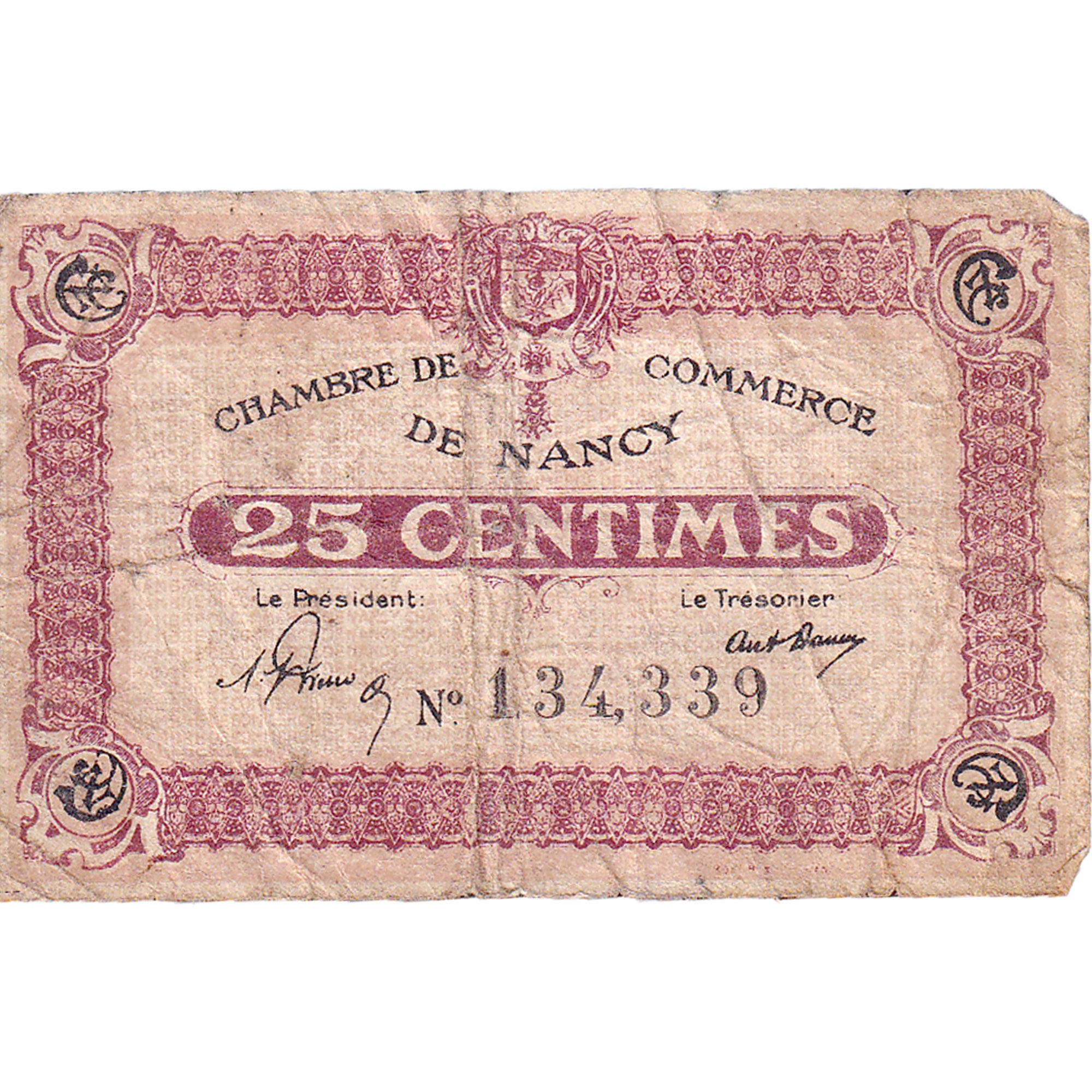 Frankreich, Nancy, 25 Centimes, SGE, Pirot:87-57