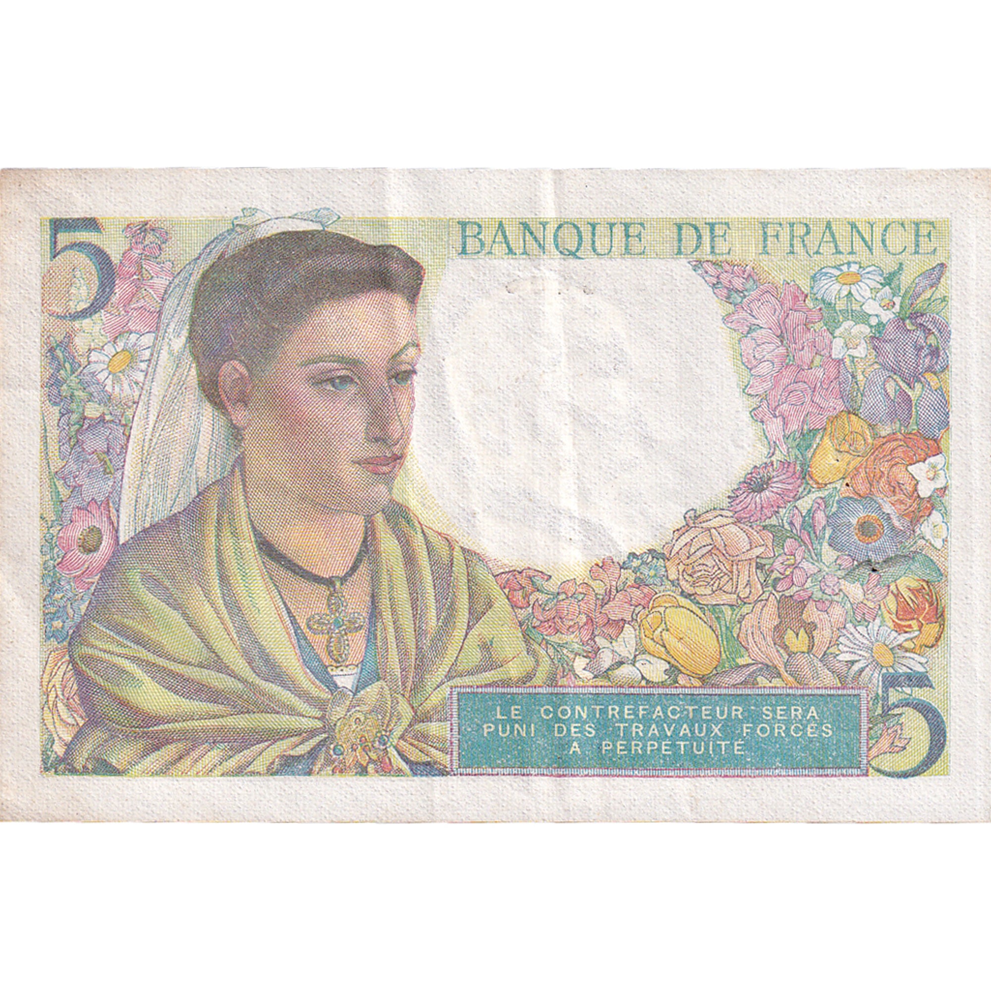 Frankreich, 5 Francs, 1943, K.62, SS, Fayette:5.3, KM:98a